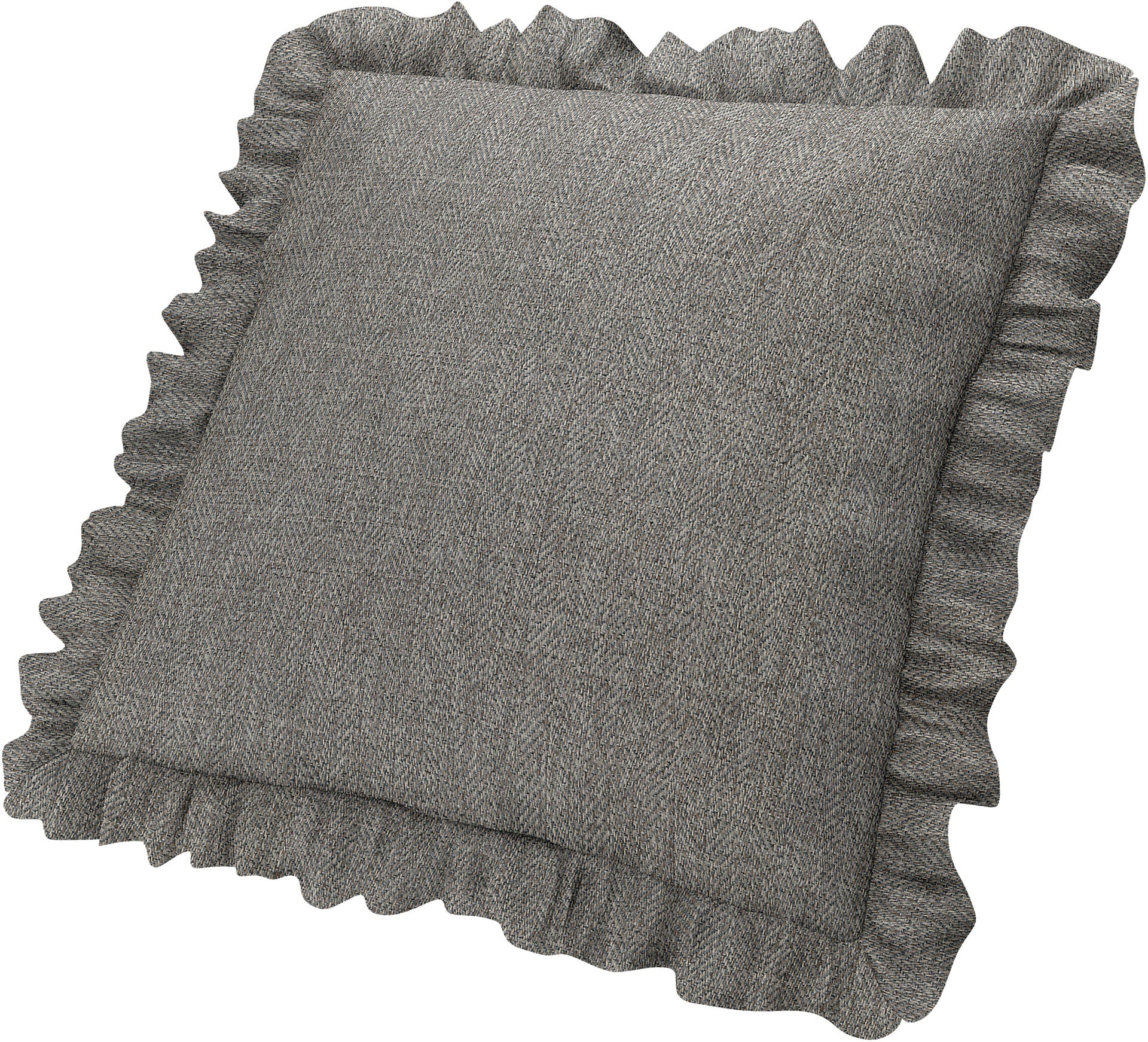 Kuddöverdrag med volanger, Taupe, BOUCLÉ & TEXTUR - Bemz
