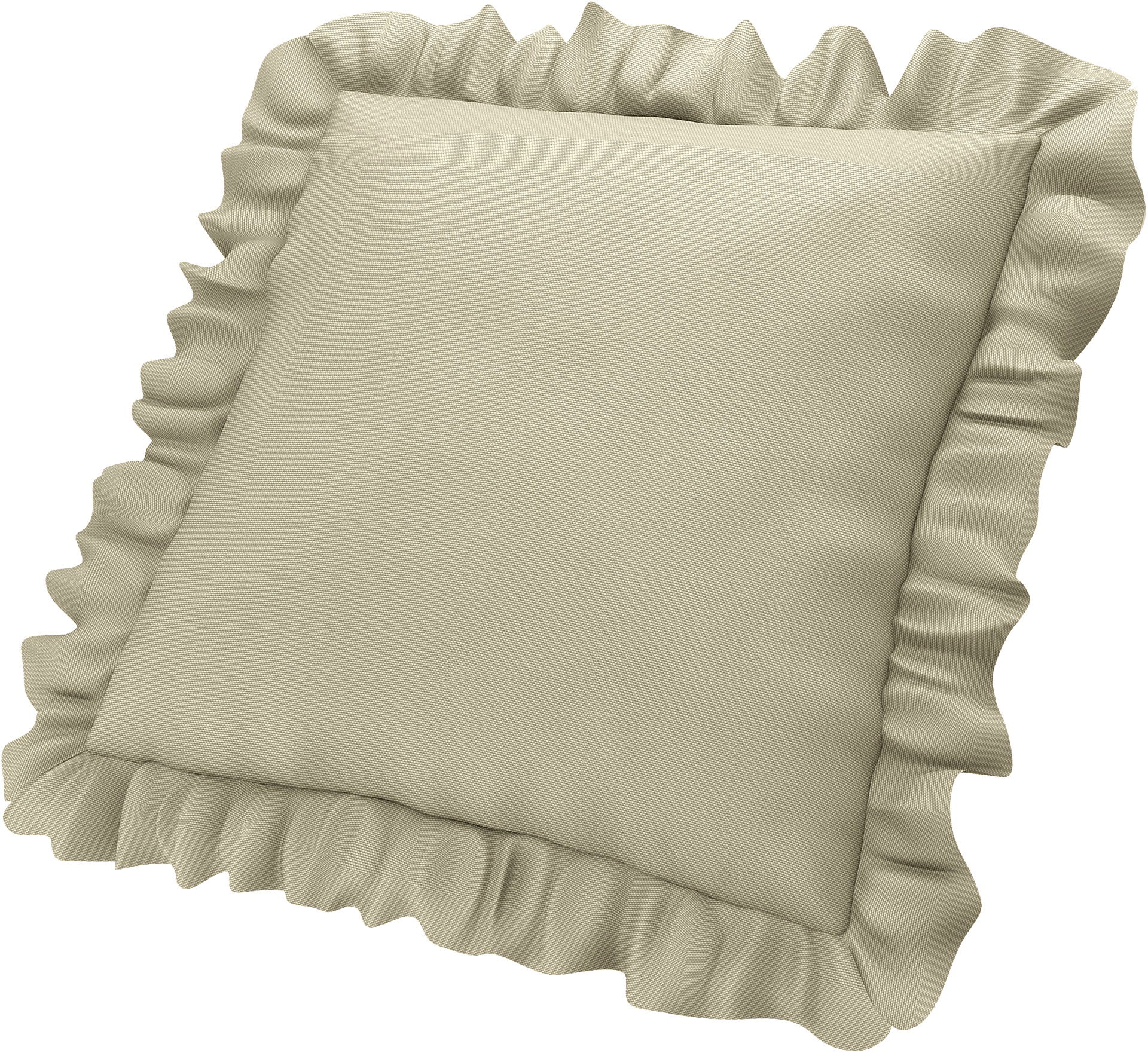 Kuddöverdrag med volanger, Sand Beige, Bomull - Bemz