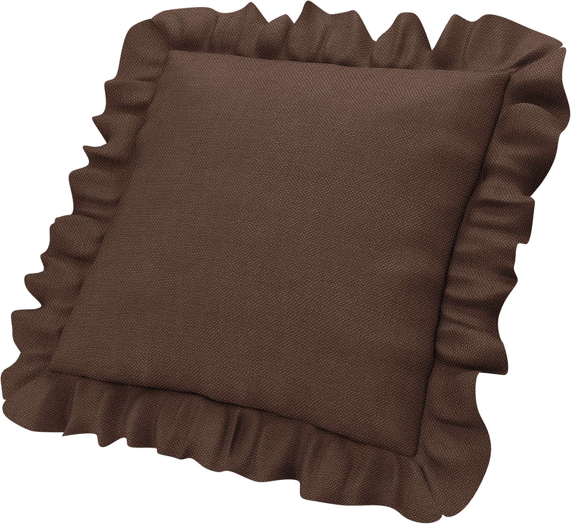 Housse de coussin à volants , Chocolate, Lin - Bemz