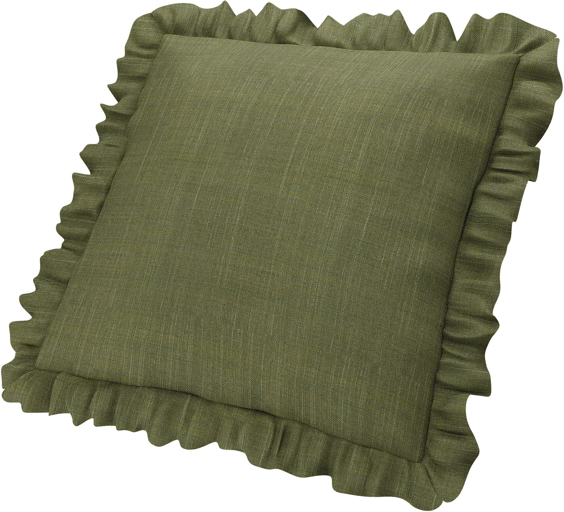 Kuddöverdrag med volanger, Moss Green, BOUCLÉ & TEXTUR - Bemz