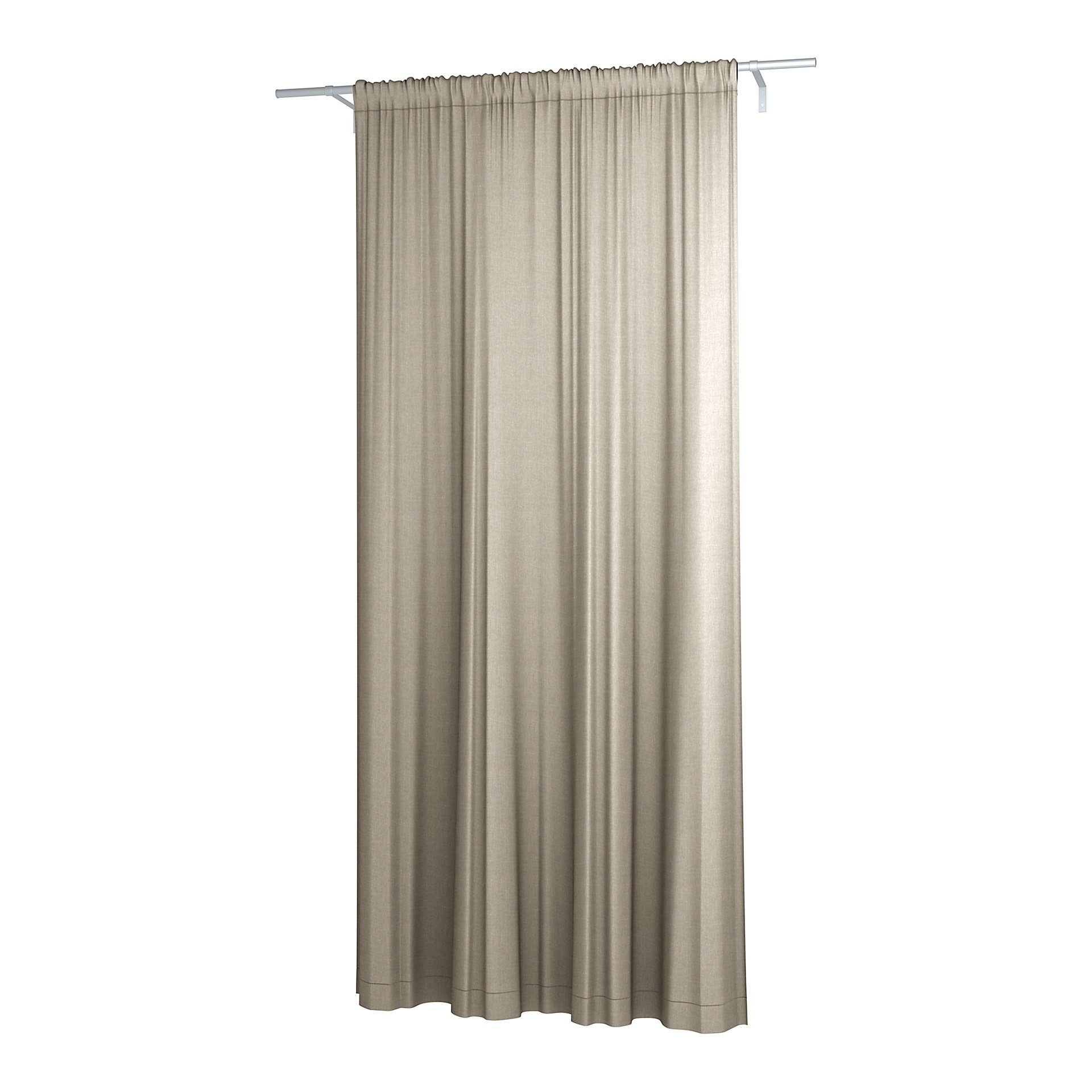 Double Width Curtain Panel with Tunnel/Creaseband, 250 cm, Natural, Linen - Bemz