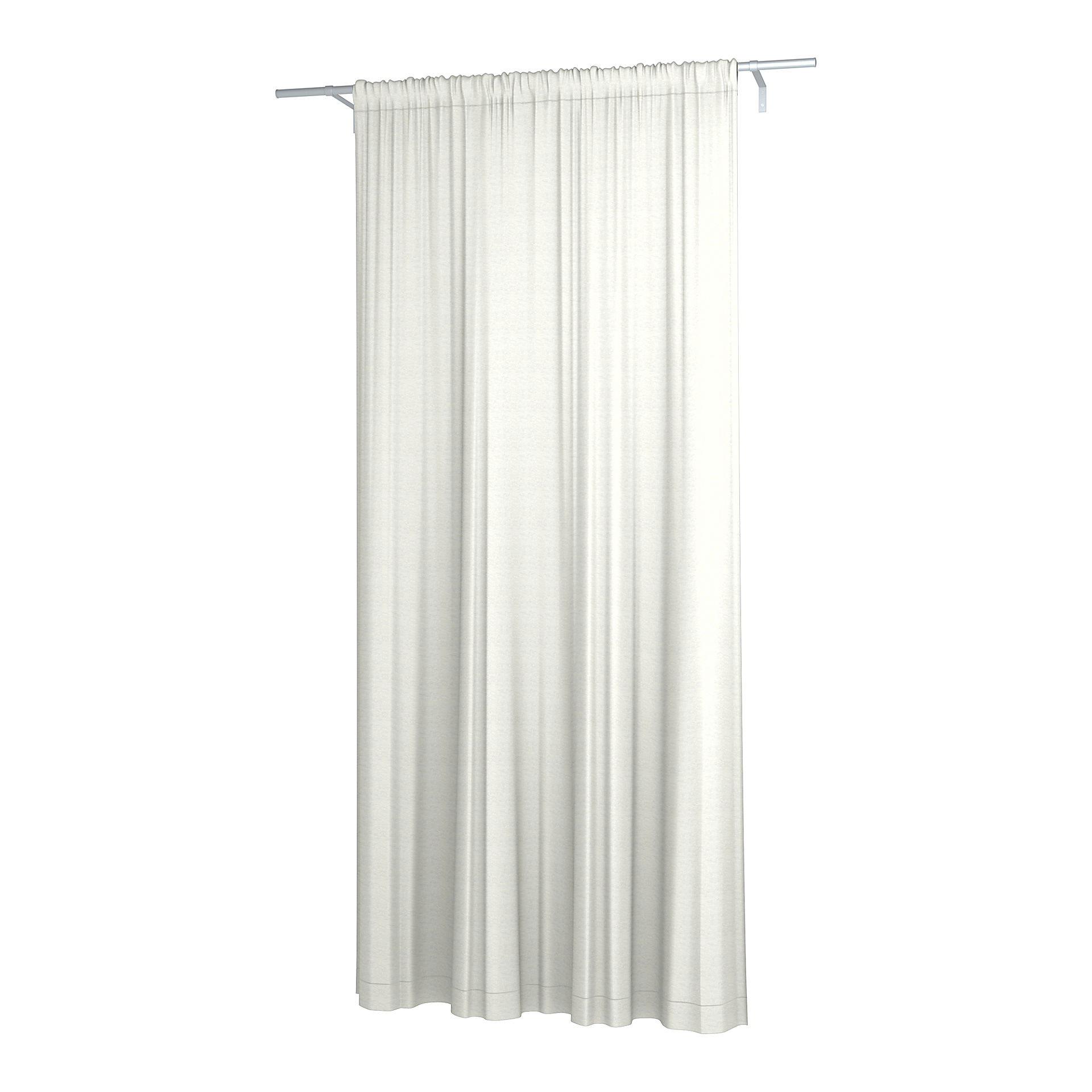 Double Width Curtain Panel with Tunnel/Creaseband, Customized, Unbleached, Linen - Bemz