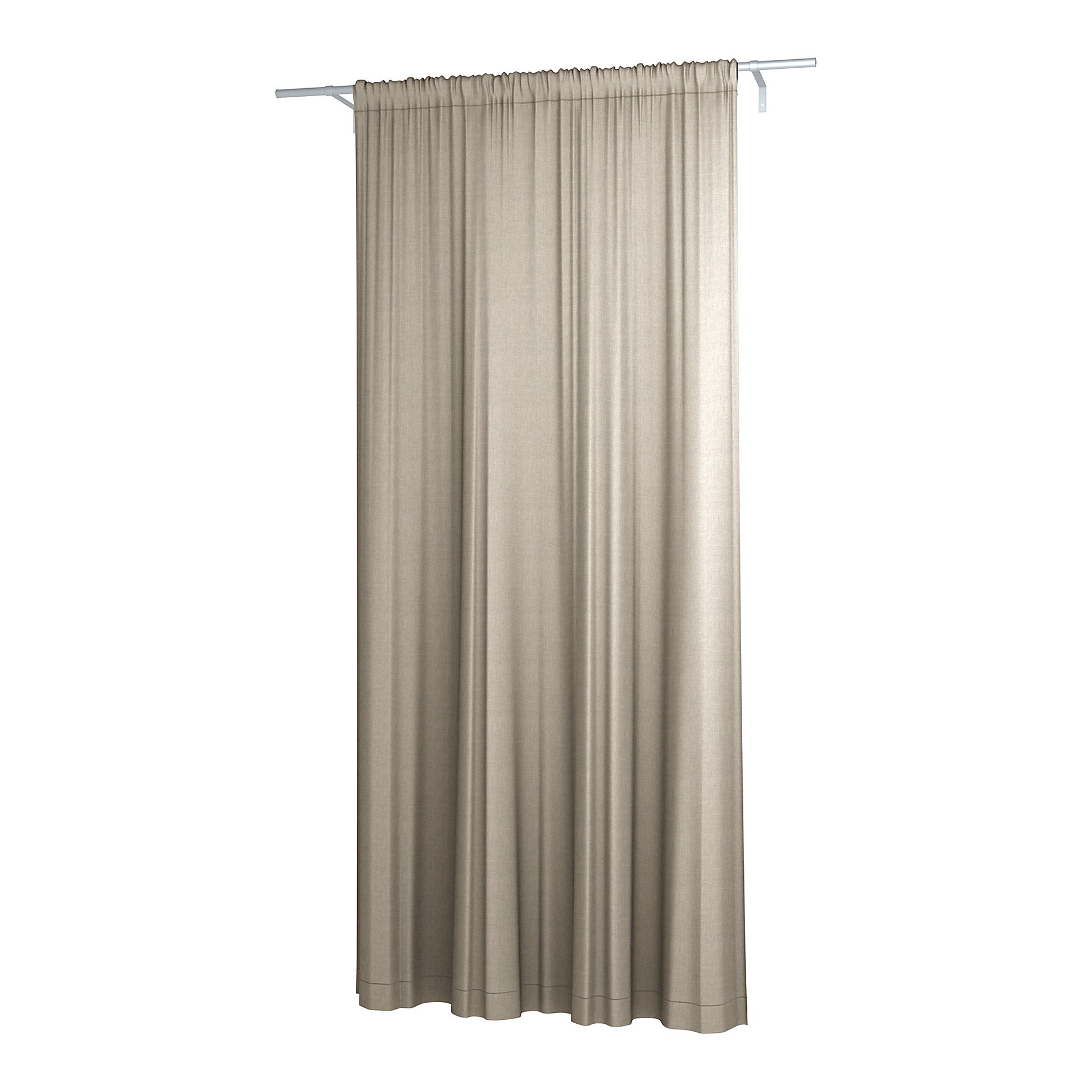 Double Width Curtain Panel with Tunnel/Creaseband, Customized, Unbleached, Linen - Bemz