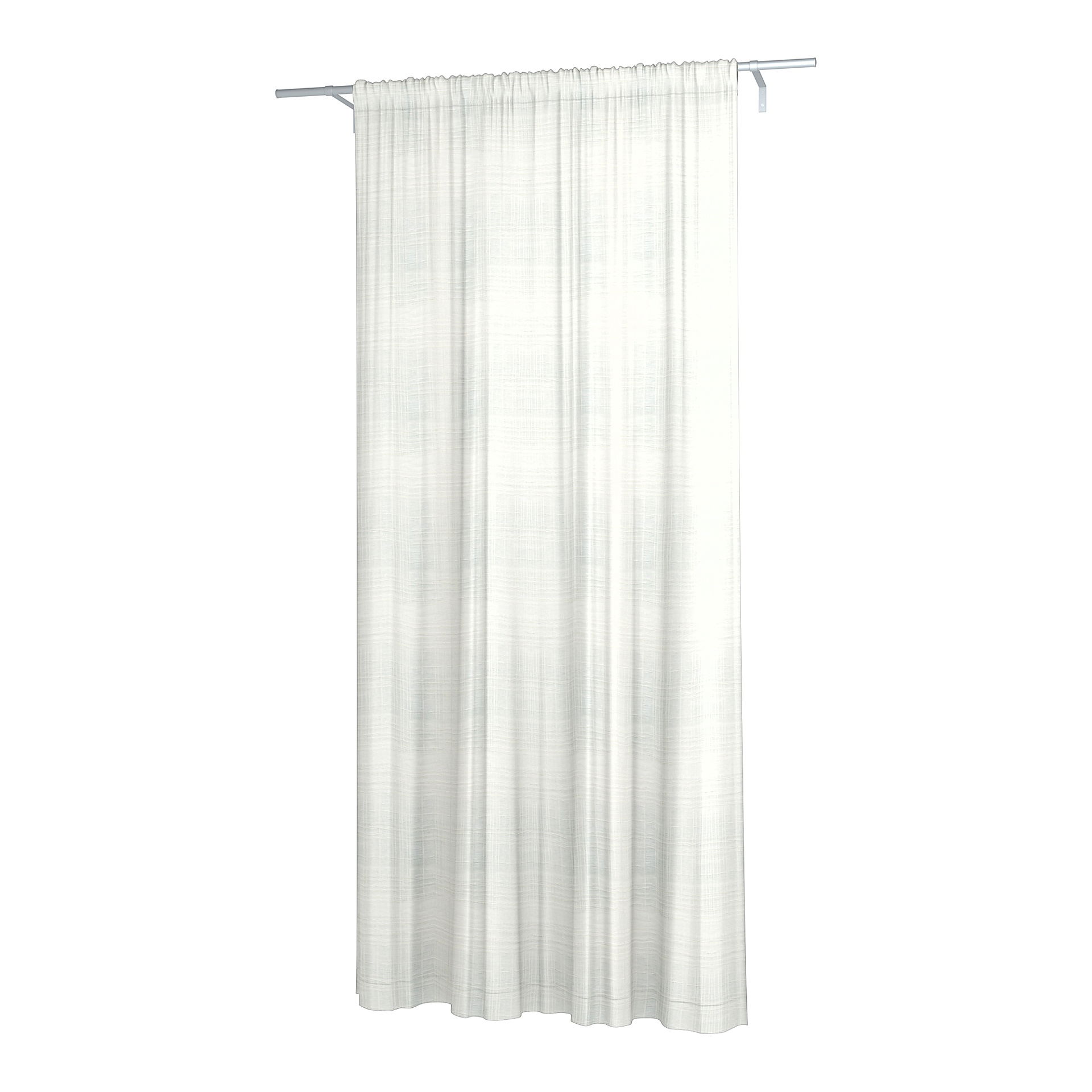 Double Width Curtain Panel with Tunnel/Creaseband, Customized, Unbleached, Linen - Bemz
