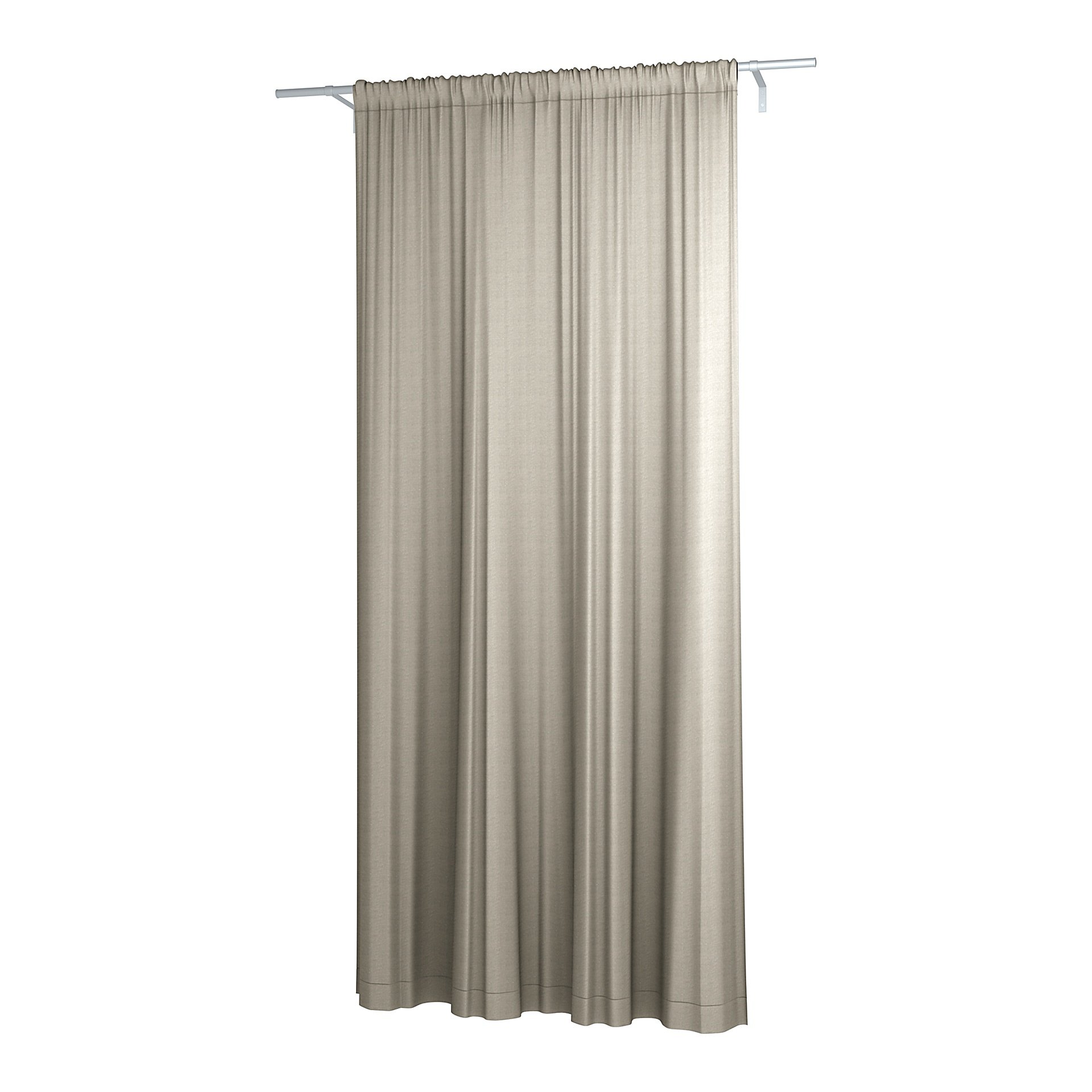 Double Width Curtain Panel with Tunnel/Creaseband, Lined, Customized, Natural, Linen - Bemz