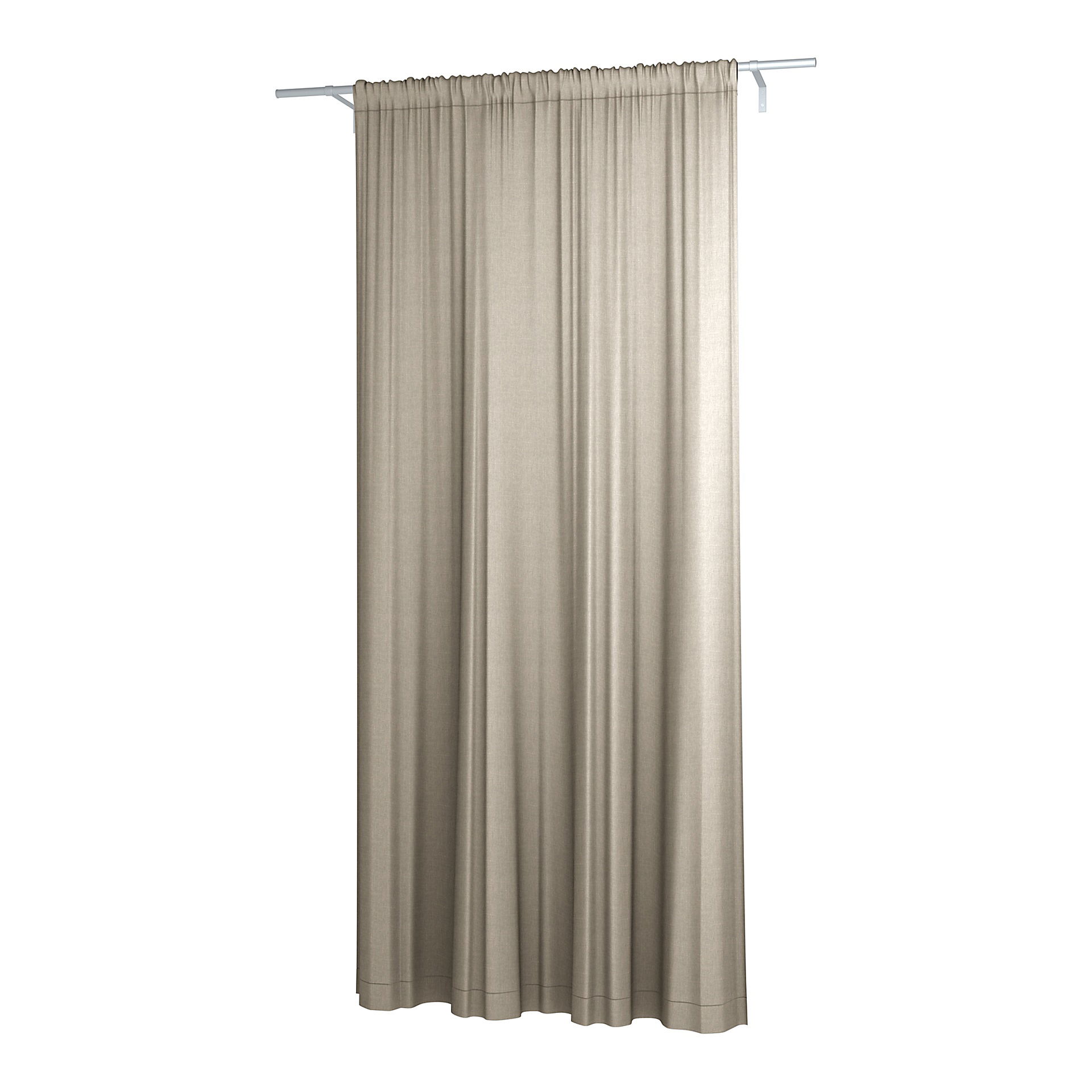 Double Width Curtain Panel with Tunnel/Creaseband, Lined, Customized, Unbleached, Linen - Bemz