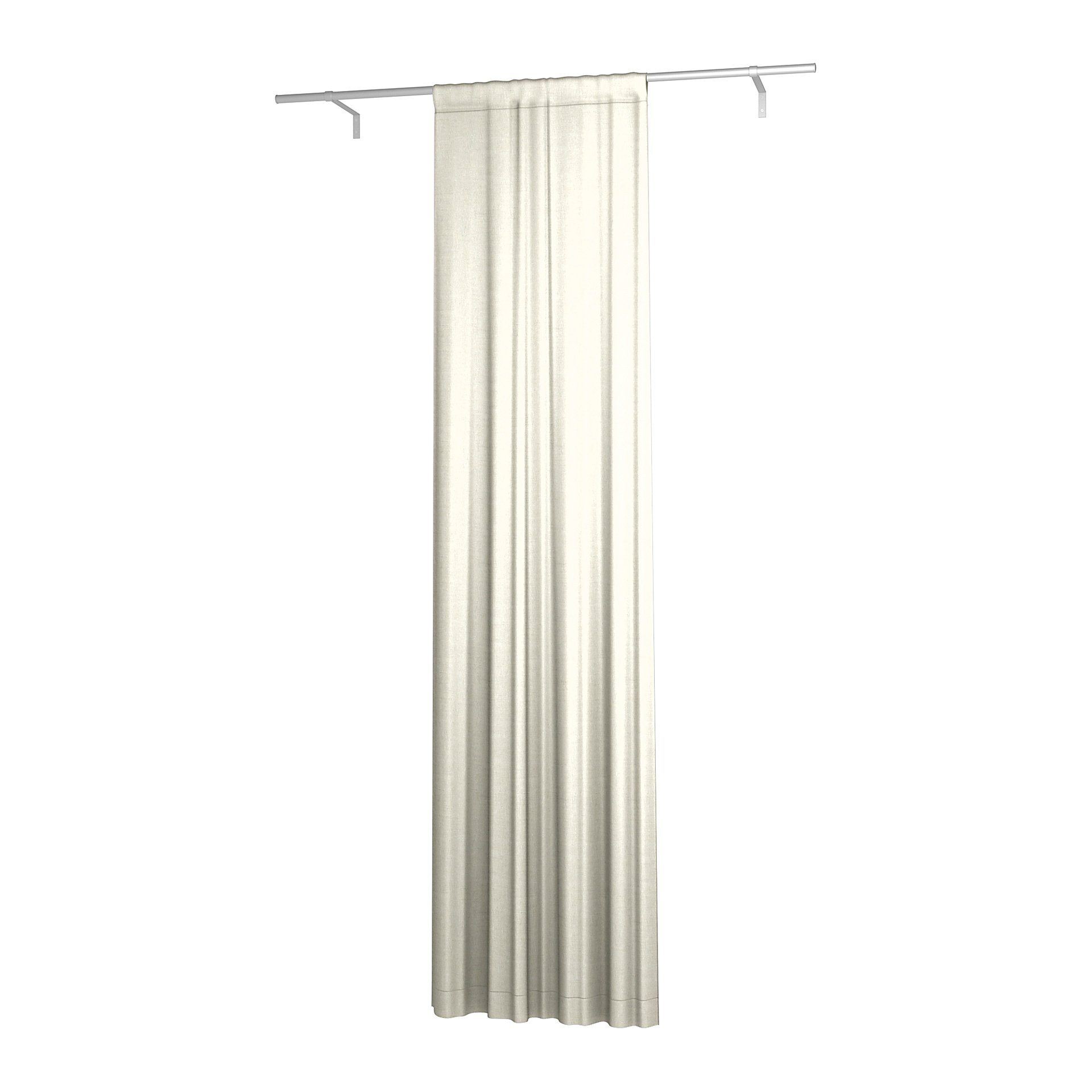 Single Width Curtain Panel with Tunnel/Creaseband, 250 cm, Natural, Linen - Bemz