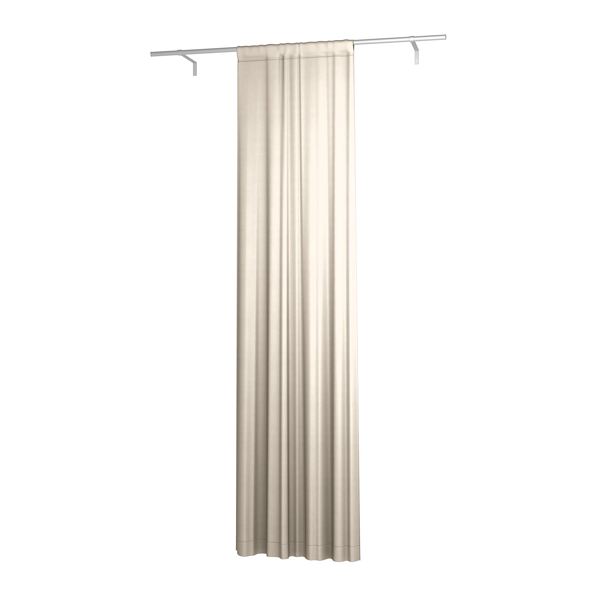 Single Width Curtain Panel with Tunnel/Creaseband, 250 cm, Parchment, Linen - Bemz