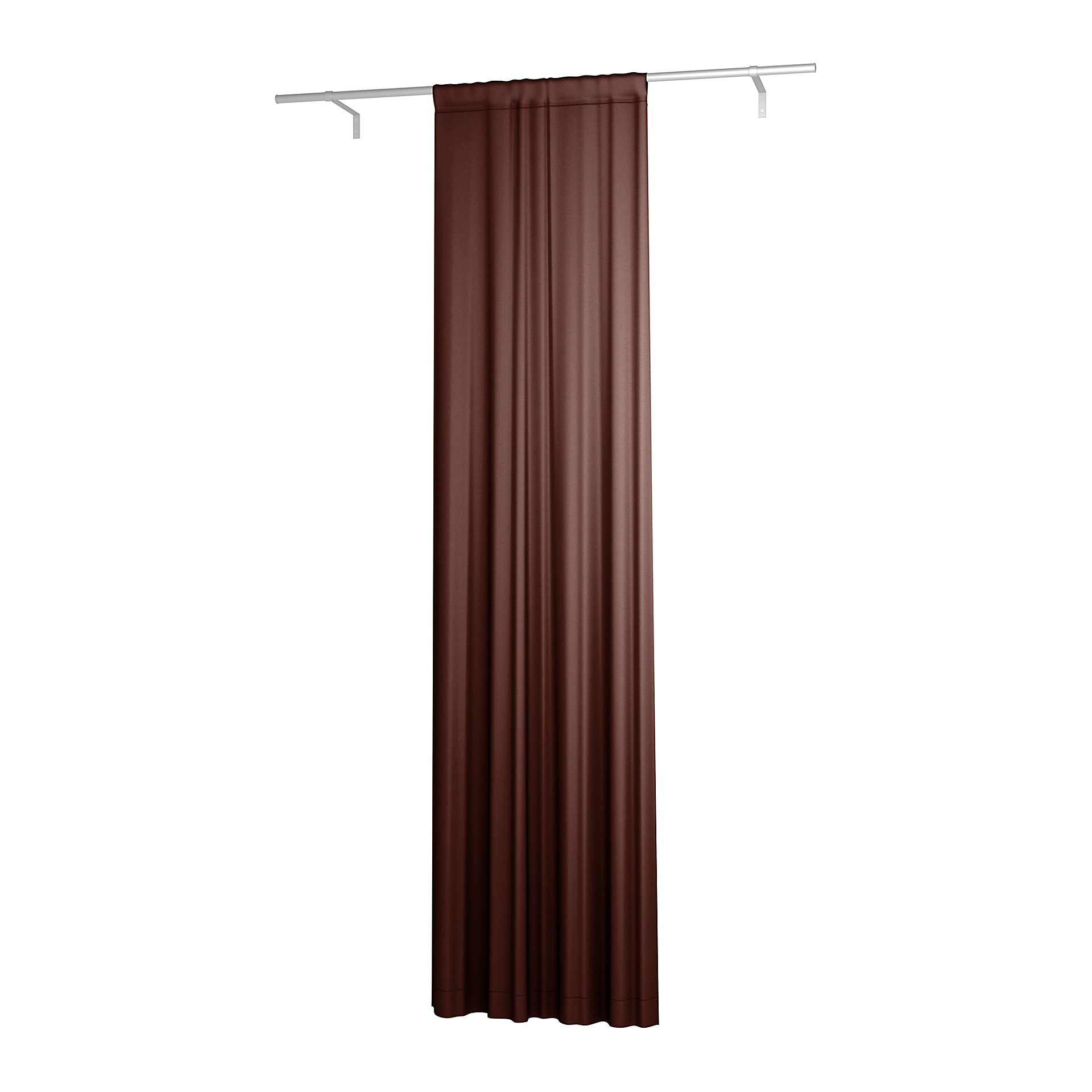 Single Width Curtain Panel with Tunnel/Creaseband, 250 cm, Ground Coffee, Velvet - Bemz