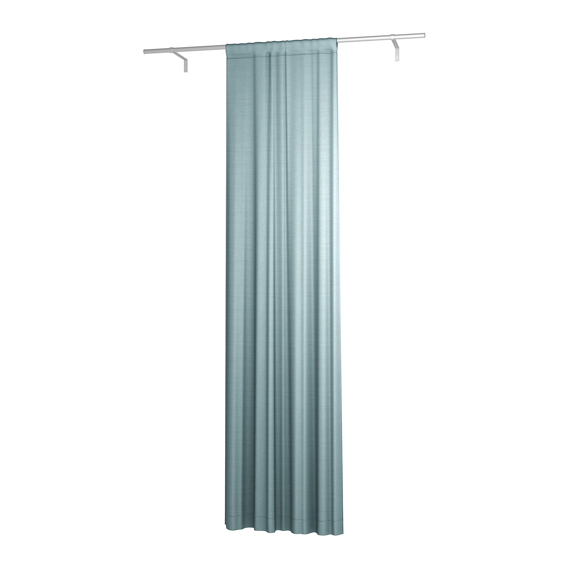 Single Width Curtain Panel with Tunnel/Creaseband, 300 cm, Dusty Blue, Linen - Bemz