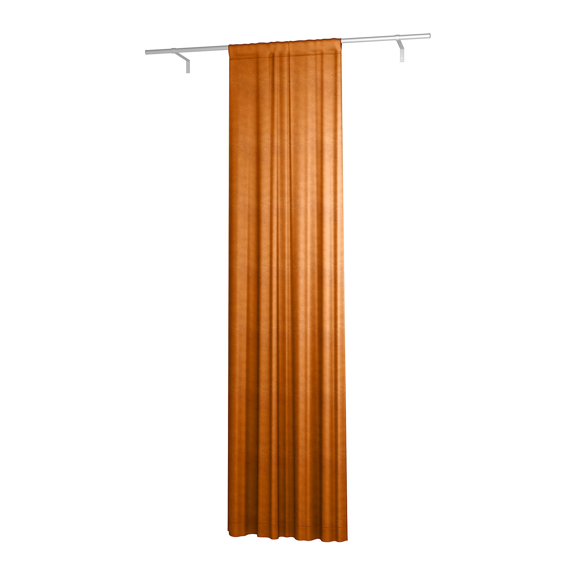 Gardin i singlelbredd med tunnel/Creaseband, 300 cm, Cognac, Sammet - Bemz