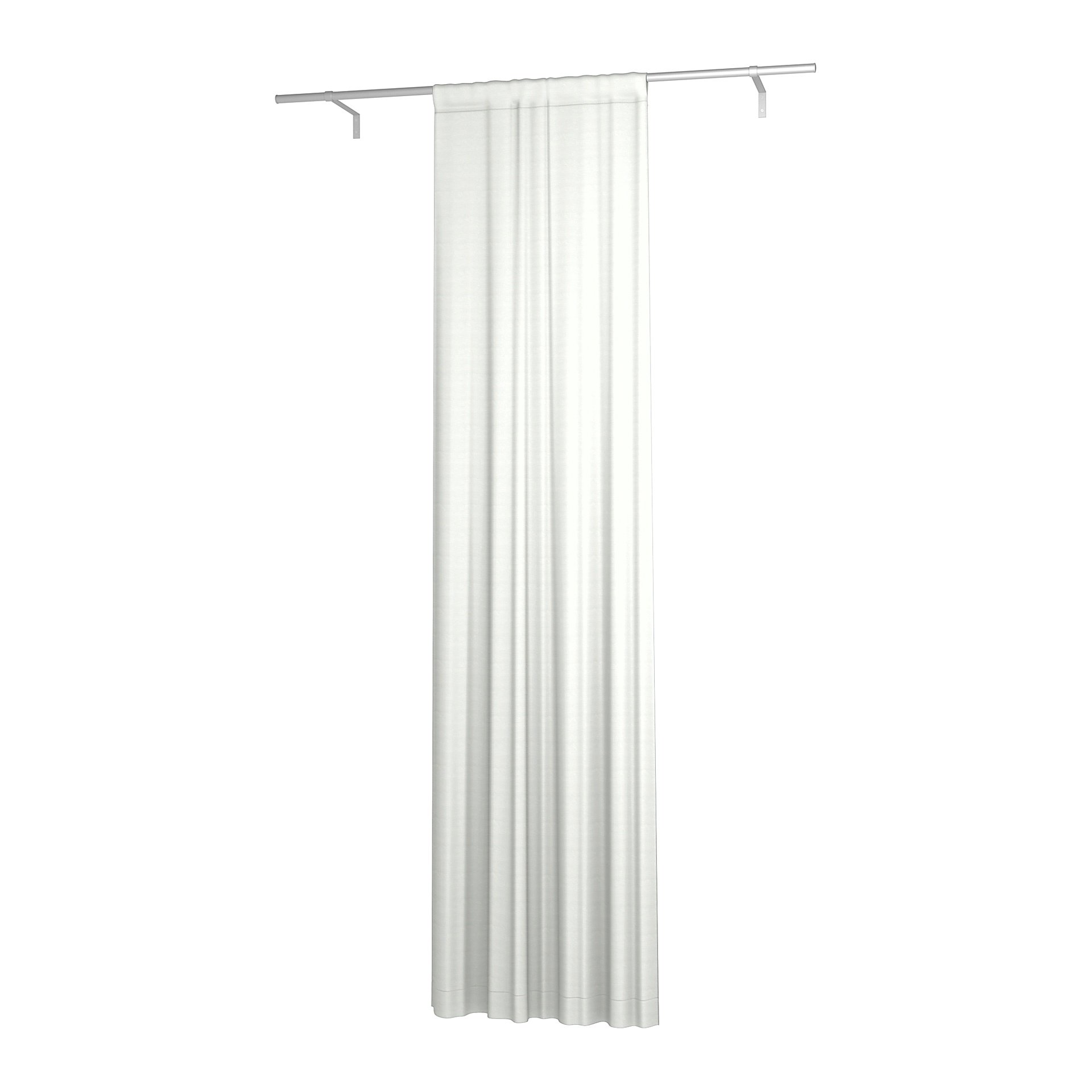 Single Width Curtain Panel with Tunnel/Creaseband, 300 cm, Optic White, Linen - Bemz