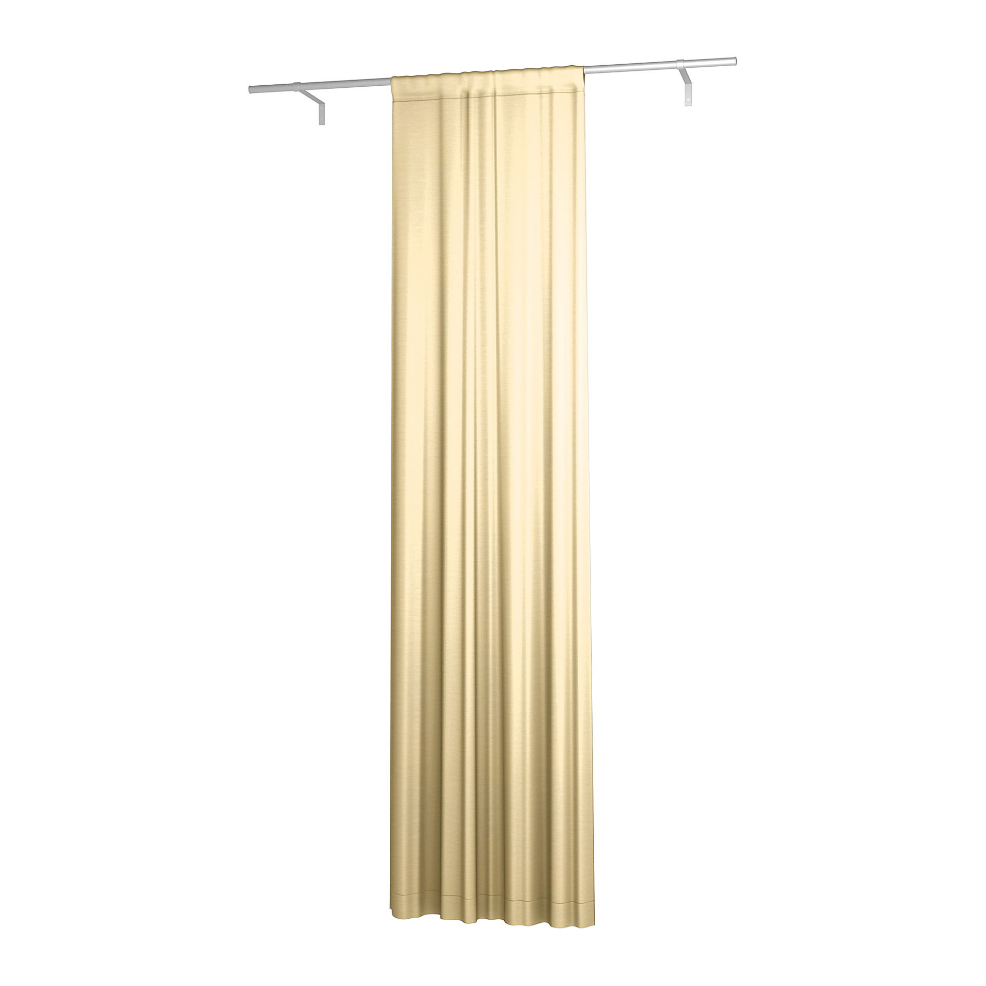 Single Width Curtain Panel with Tunnel/Creaseband, Customized, Soft Yellow, Linen - Bemz