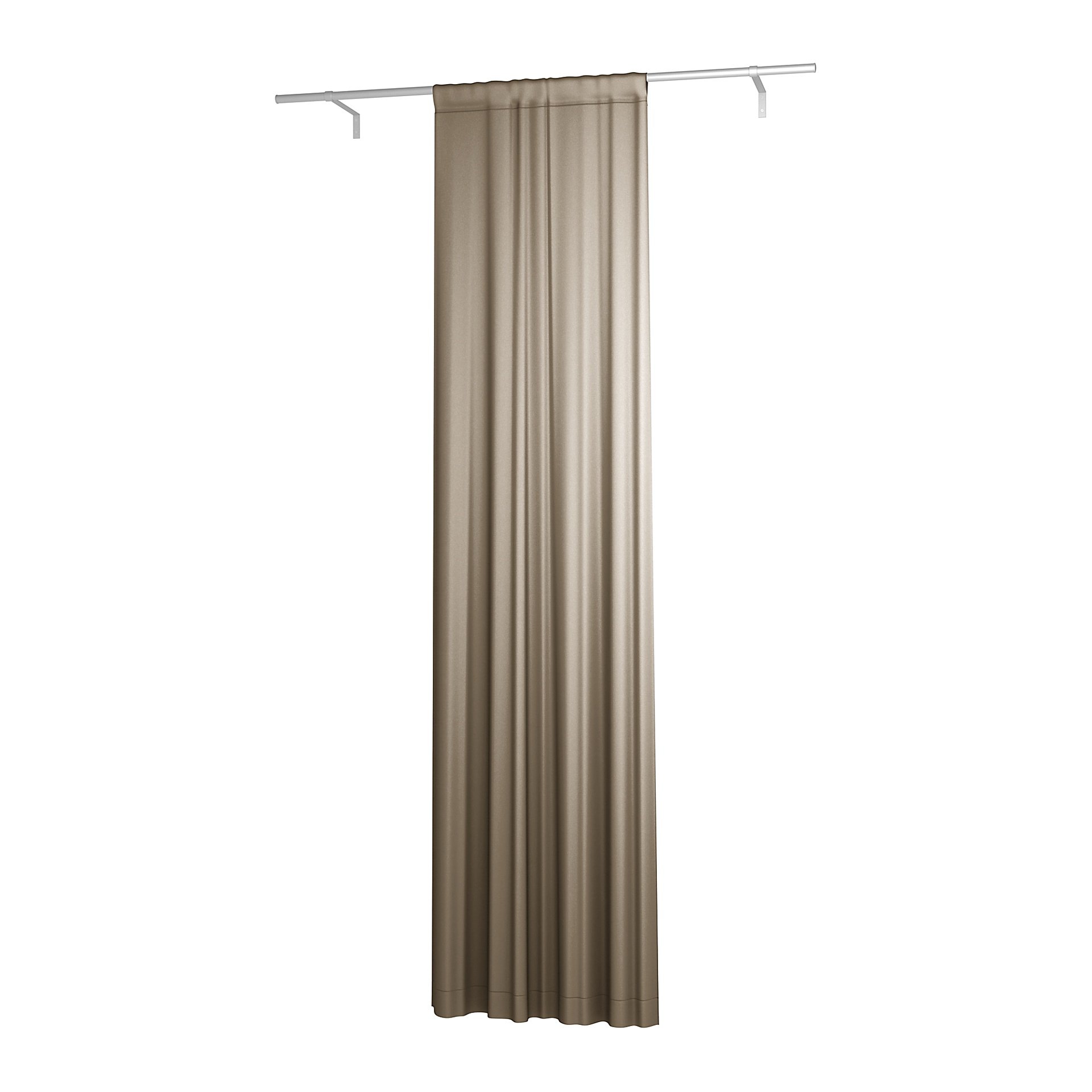 Single Width Curtain Panel with Tunnel/Creaseband, Customized, Taupe, Velvet - Bemz