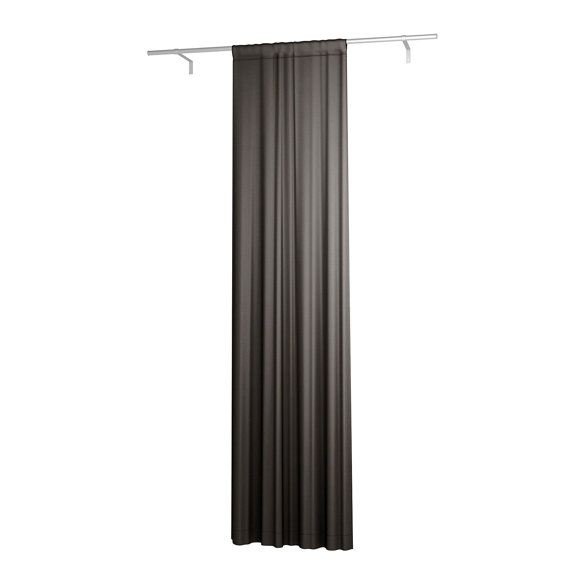 Single Width Curtain Panel with Tunnel/Creaseband, Customized, Licorice, Velvet - Bemz