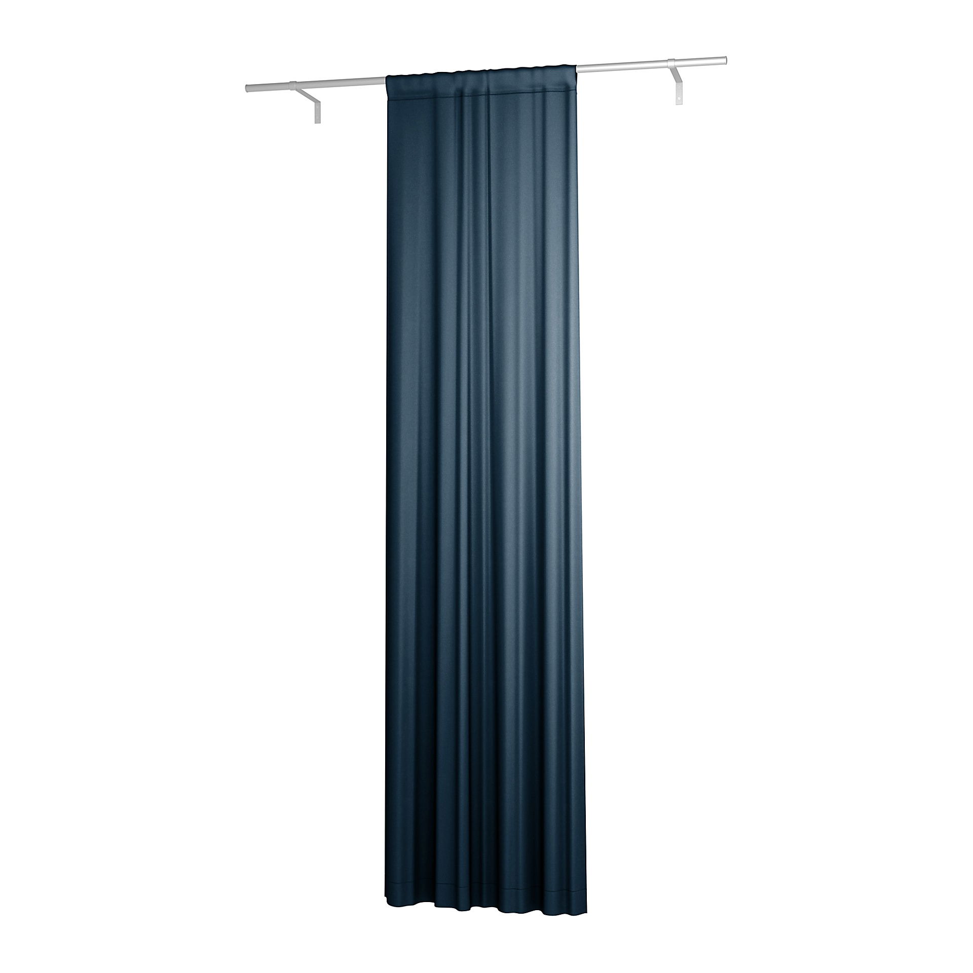 Single Width Curtain Panel with Tunnel/Creaseband, Customized, Midnight, Velvet - Bemz