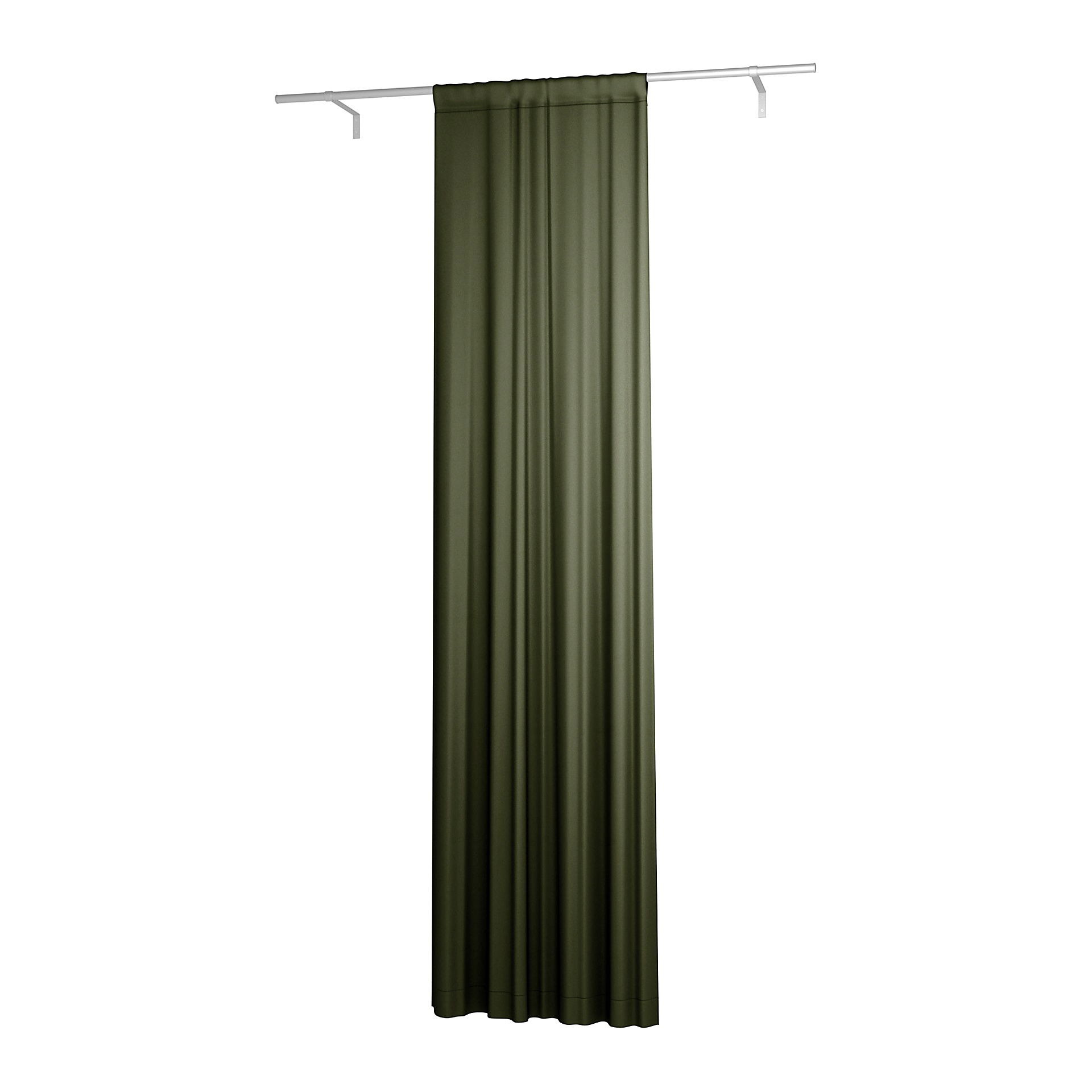 Single Width Curtain Panel with Tunnel/Creaseband, Customized, Moss, Velvet - Bemz