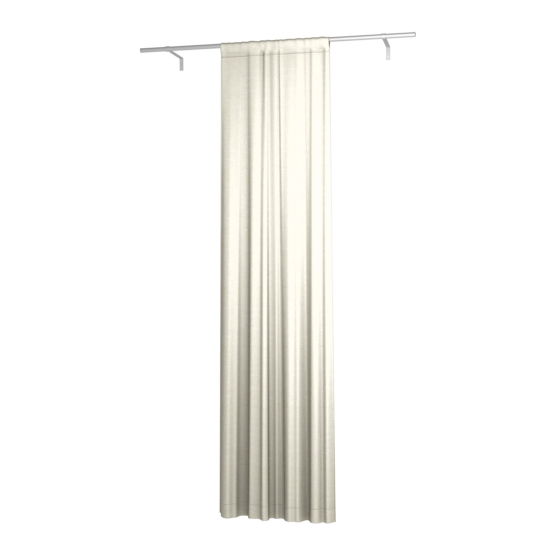 Single Width Curtain Panel with Tunnel/Creaseband, Customized, Natural, Linen - Bemz