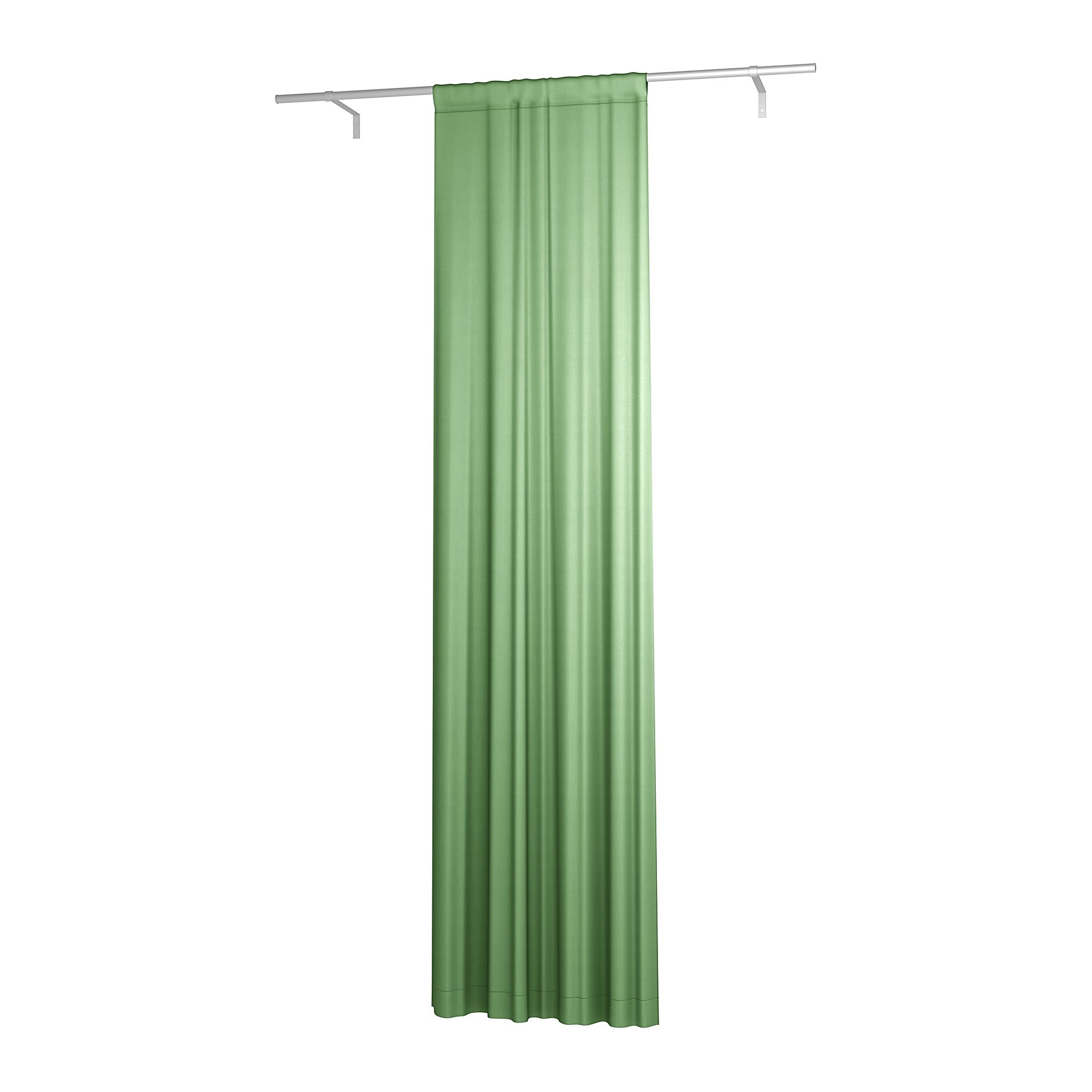 Single Width Curtain Panel with Tunnel/Creaseband, Customized, Apple Green, Linen - Bemz