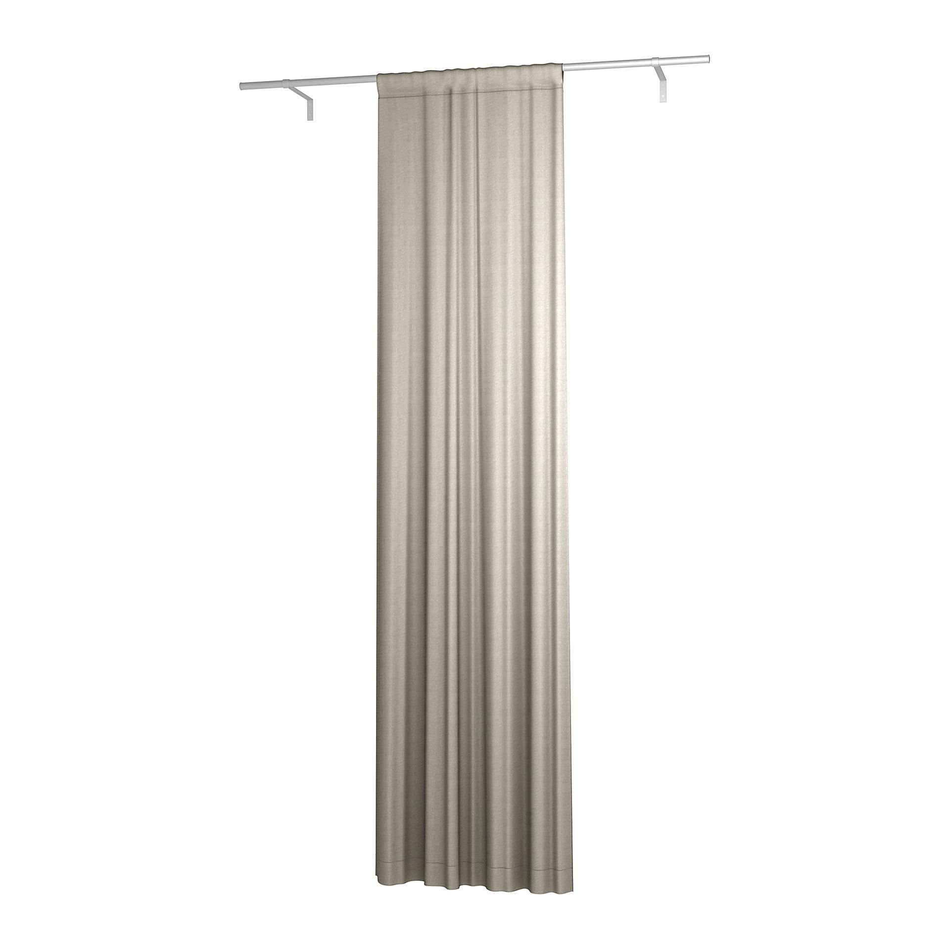 Single Width Curtain Panel with Tunnel/Creaseband, Customized, Natural, Linen - Bemz