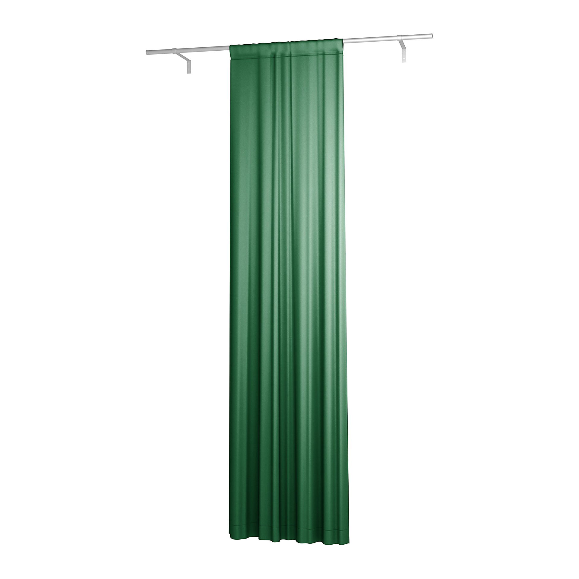 Gardin i singlelbredd med tunnel/Creaseband, fodrad, 250 cm, Abundant Green, Sammet - Bemz