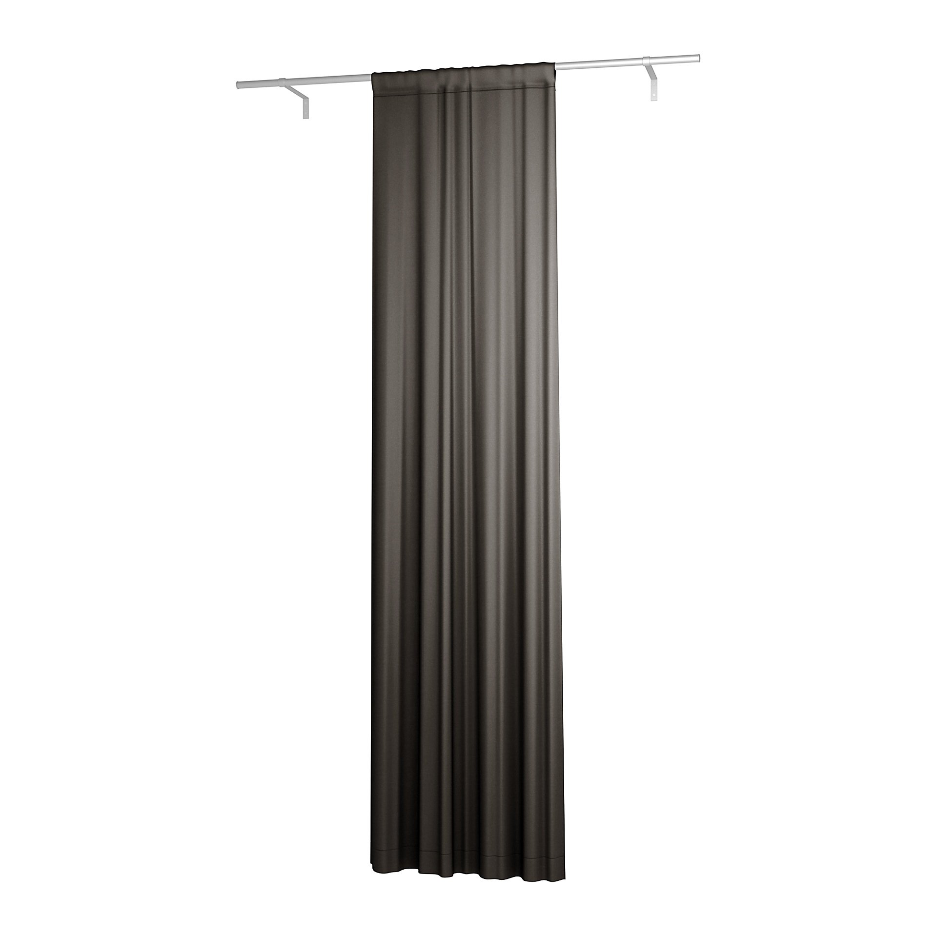 Single Width Curtain Panel with Tunnel/Creaseband, Lined, 250 cm, Licorice, Velvet - Bemz