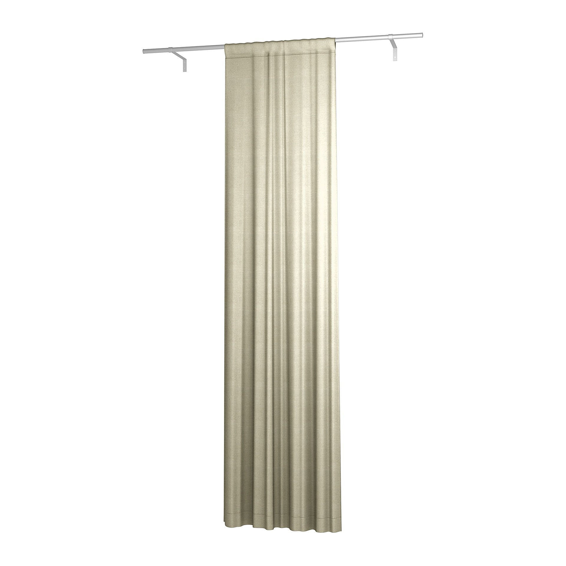 Single Width Curtain Panel with Tunnel/Creaseband, Lined, 300 cm, Pebble, Linen - Bemz