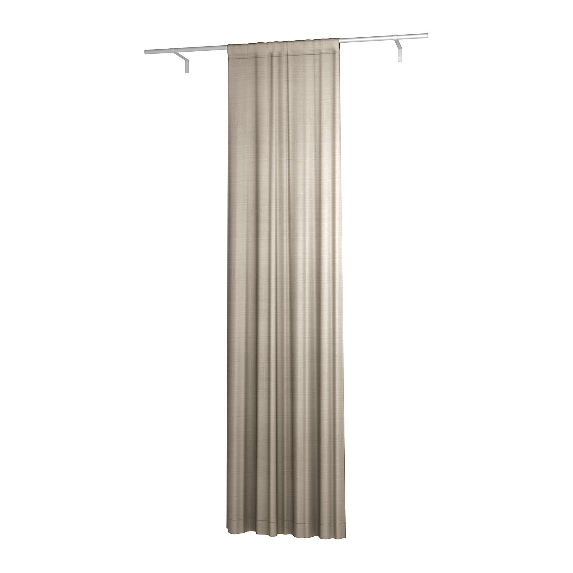 Single Width Curtain Panel with Tunnel/Creaseband, Lined, 300 cm, Natural, Linen - Bemz