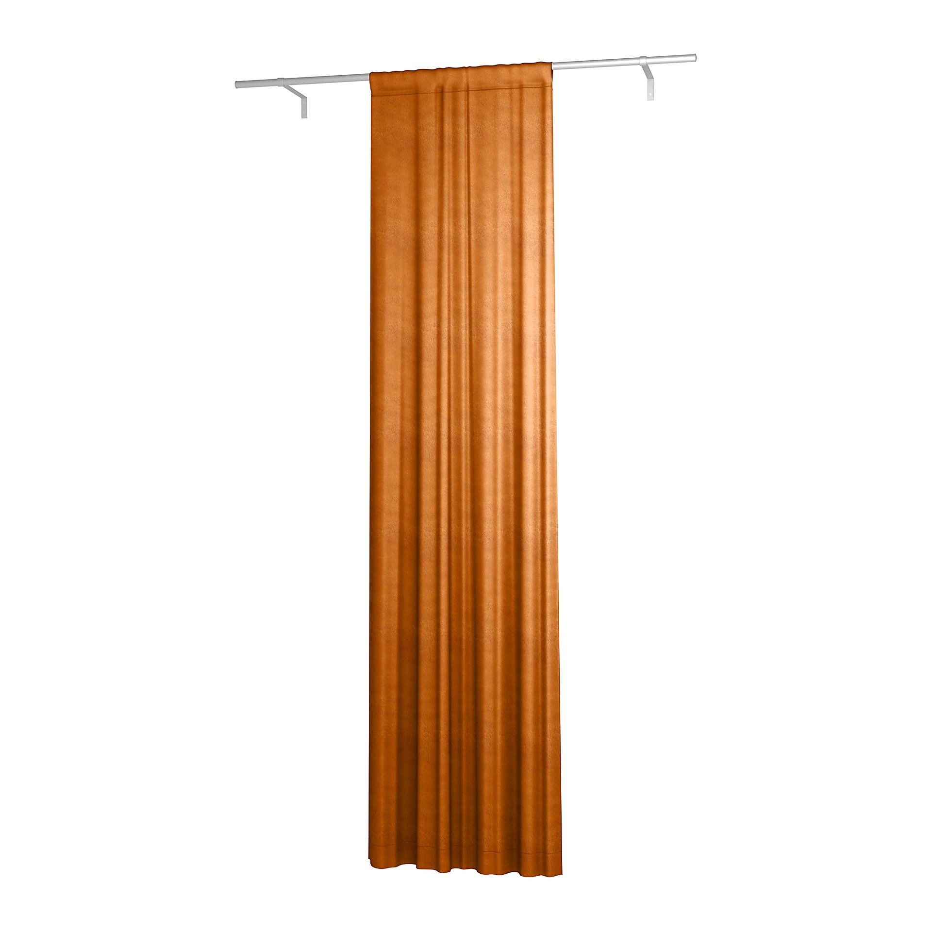 Single Width Curtain Panel with Tunnel/Creaseband, Lined, Customized, Cognac, Velvet - Bemz