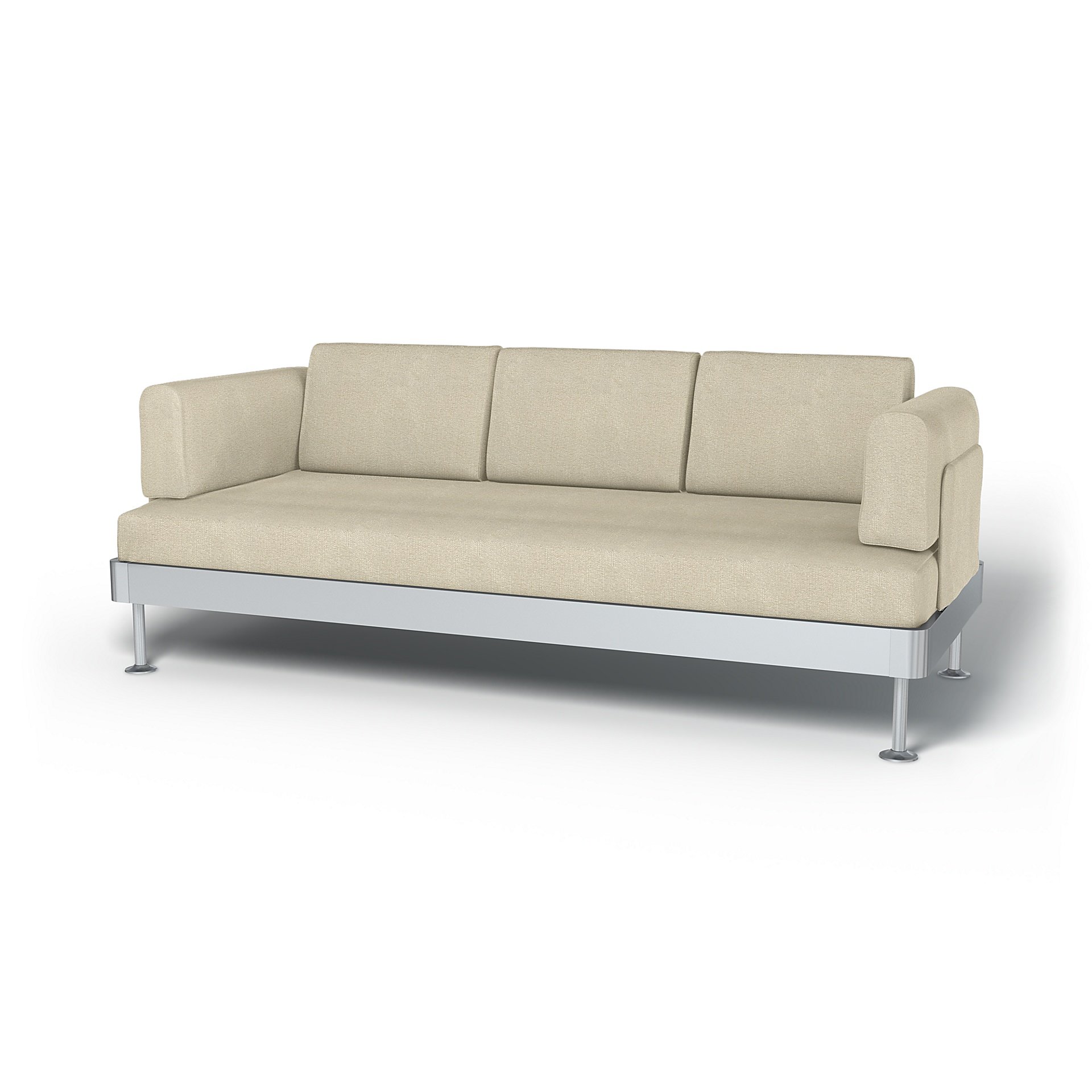 IKEA - Delaktig 3 Seater Sofa Cover, Cream, Boucle & Texture - Bemz