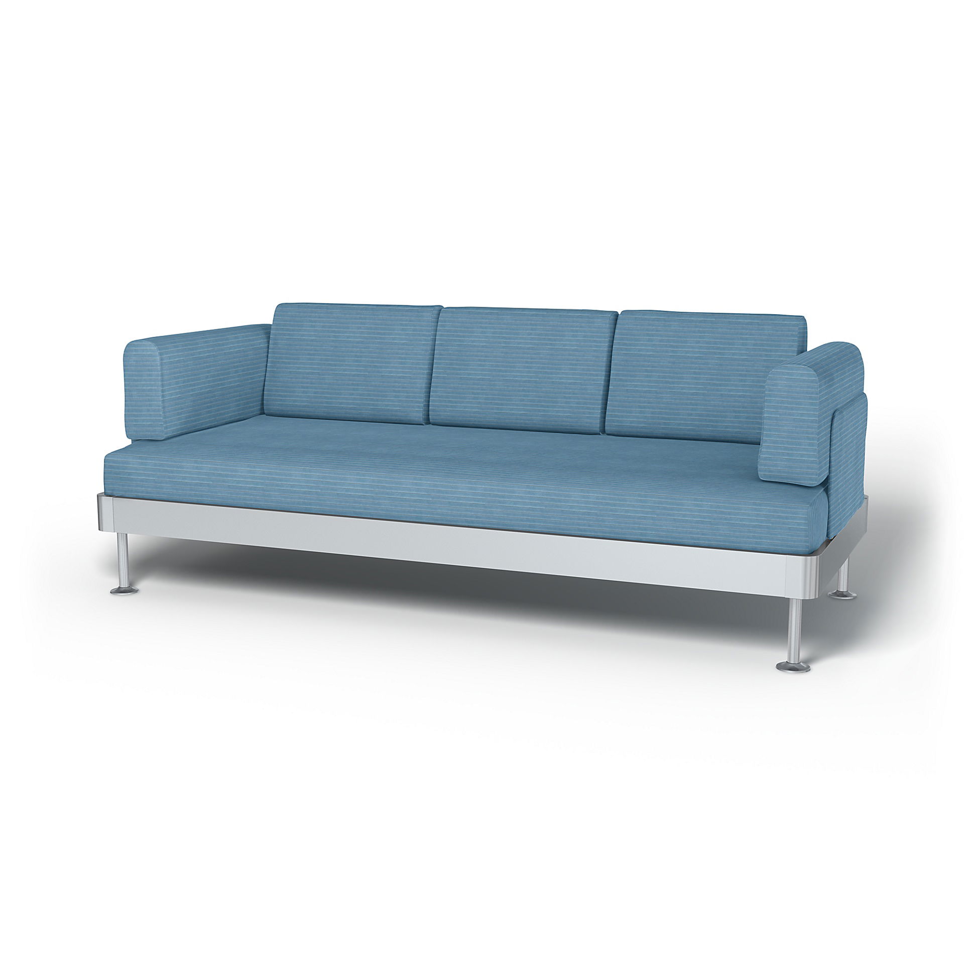 IKEA - Delaktig 3 Seater Sofa Cover, Sky Blue, Corduroy - Bemz
