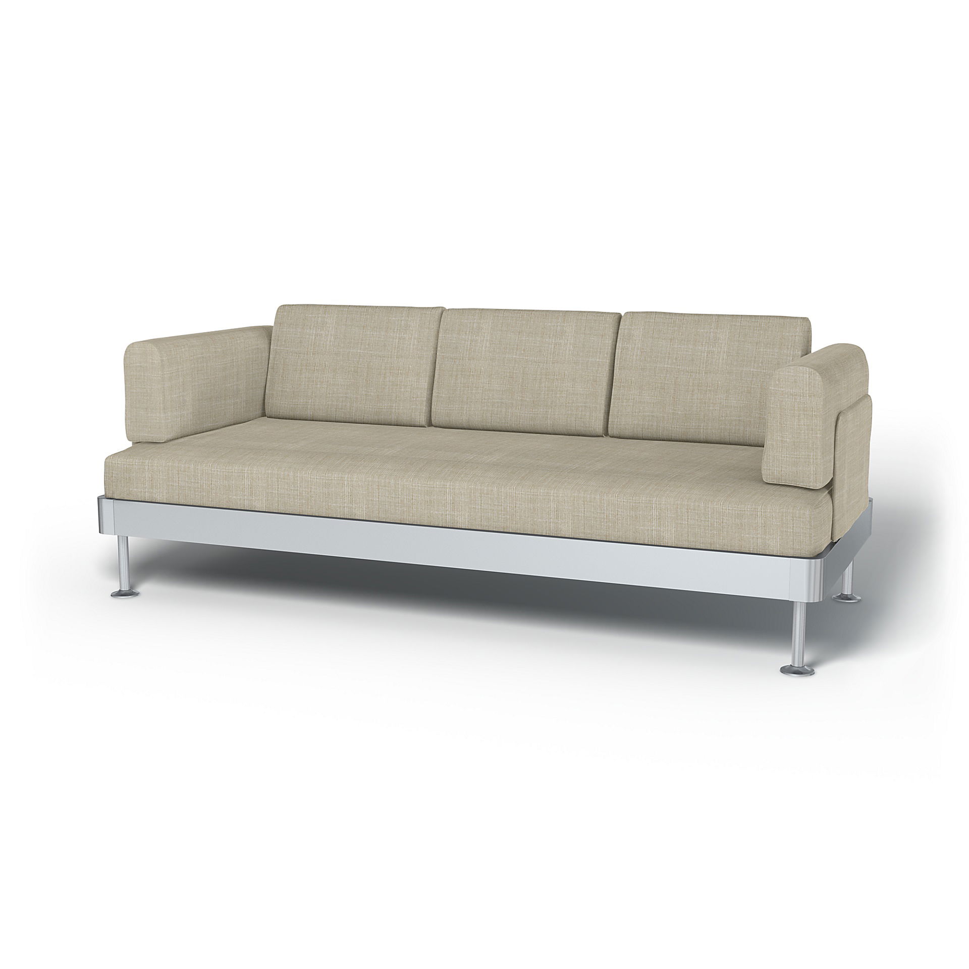 IKEA - Delaktig 3 Seater Sofa Cover, Sand Beige, Bouclé & Texture - Bemz