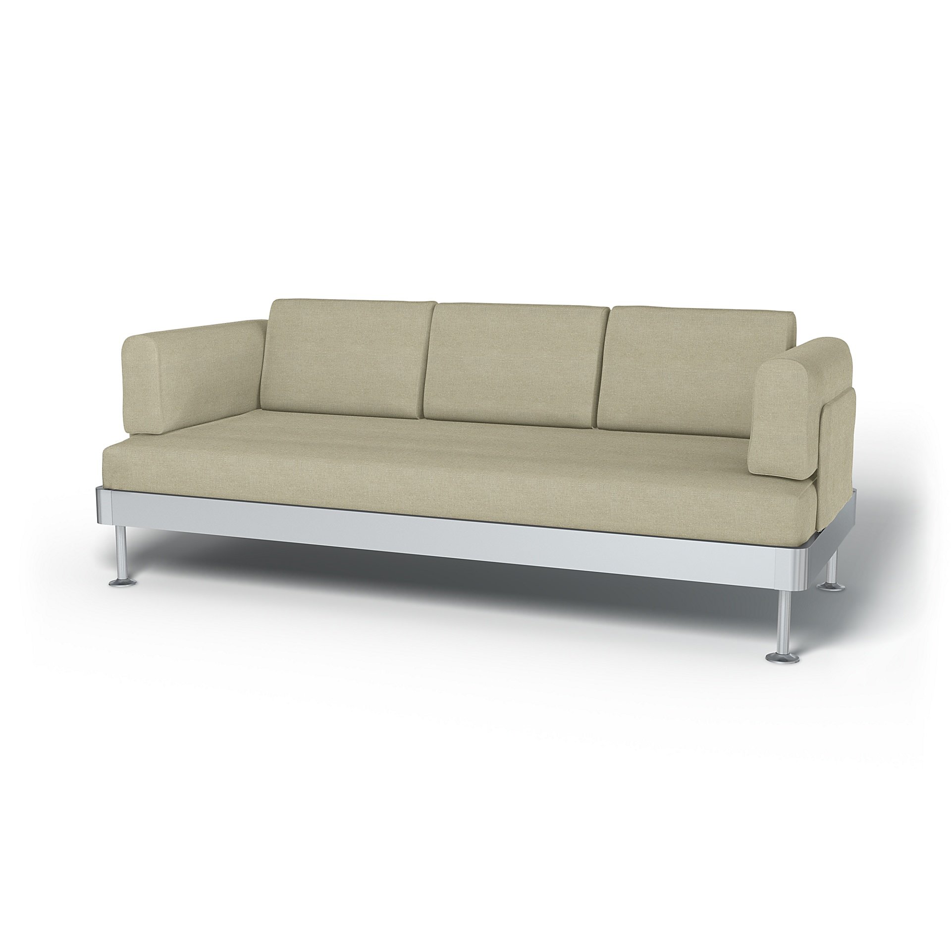 IKEA - Delaktig 3 Seater Sofa Cover, Pebble, Linen - Bemz