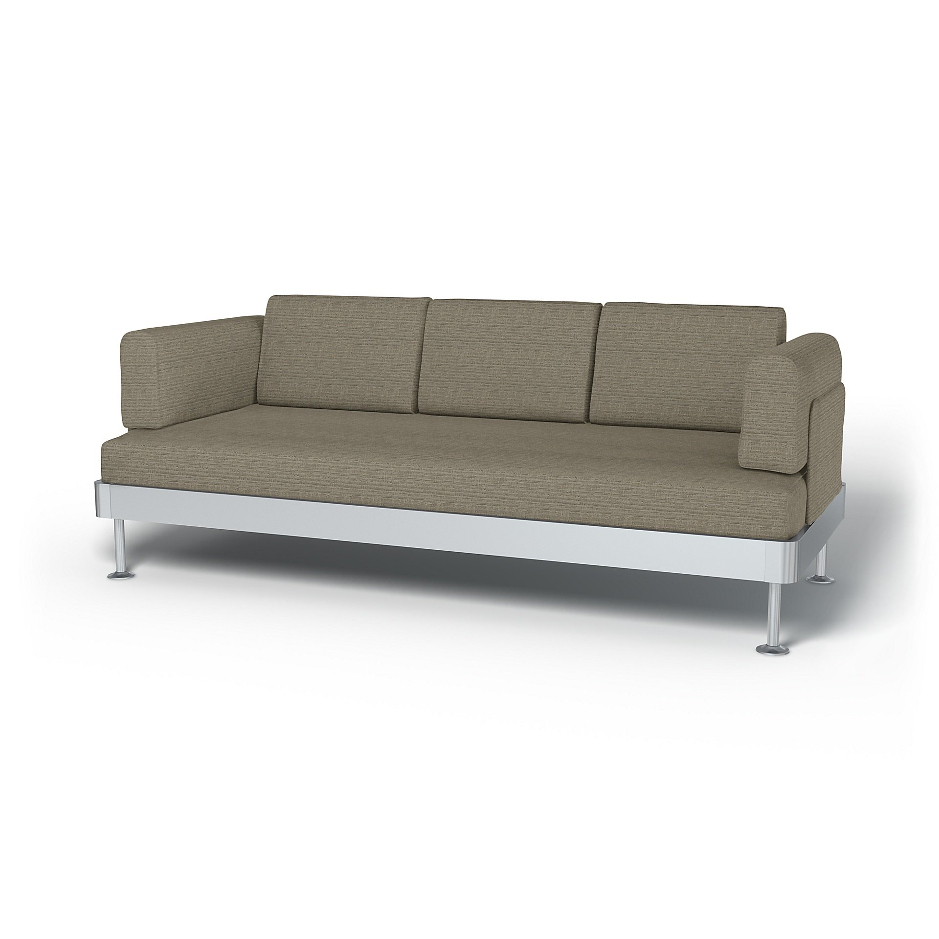 IKEA - Delaktig 3 Seater Sofa Cover, Mole Brown, Boucle & Texture - Bemz