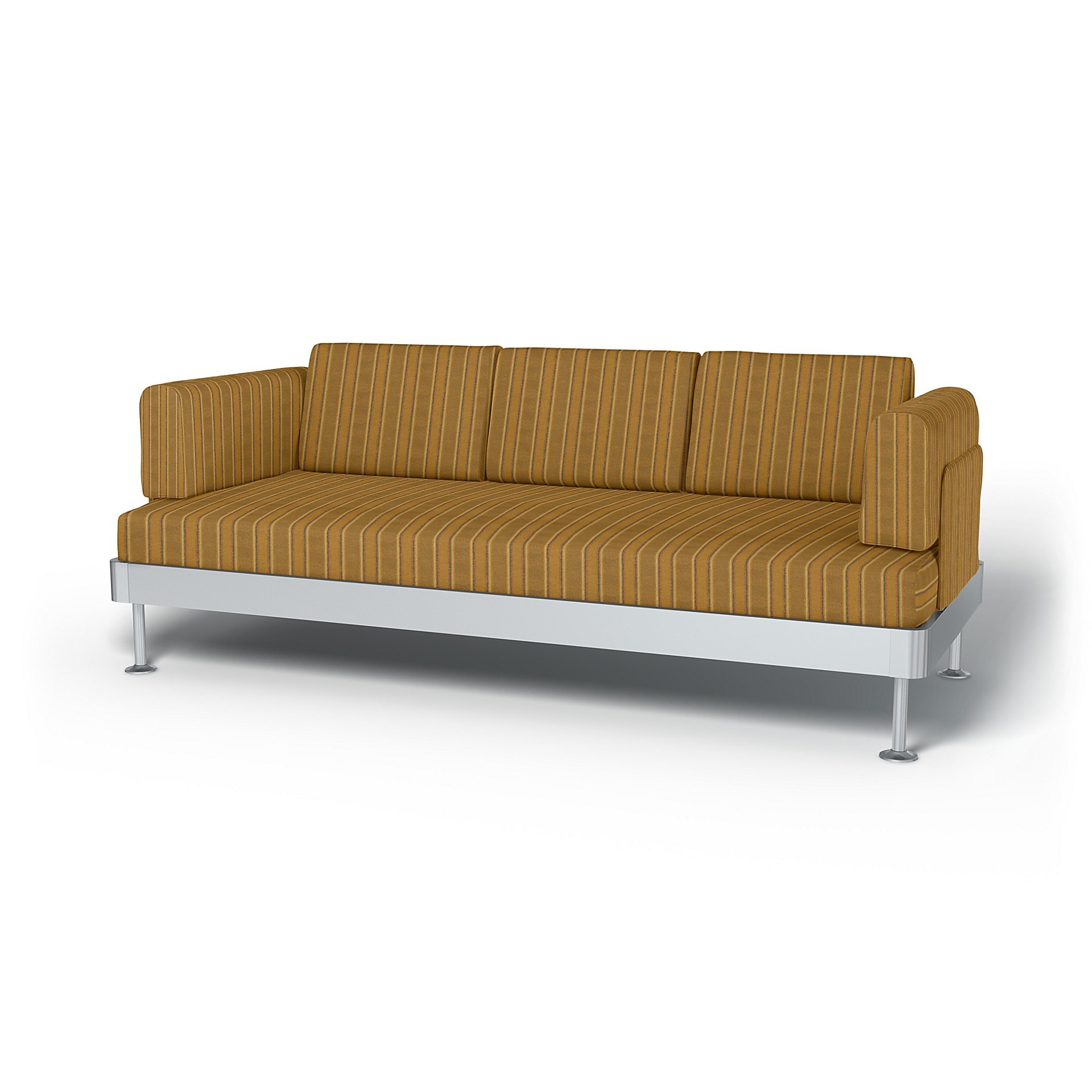 IKEA - Delaktig 3 Seater Sofa Cover, Mustard Stripe, Cotton - Bemz