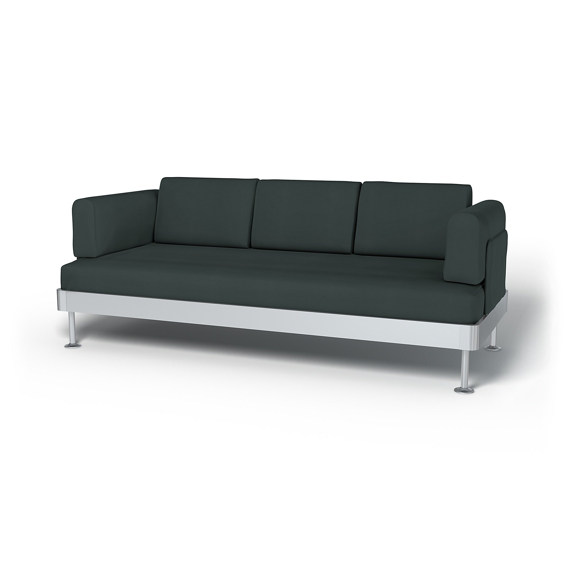 IKEA - Delaktig 3 Seater Sofa Cover, Graphite Grey, Cotton - Bemz