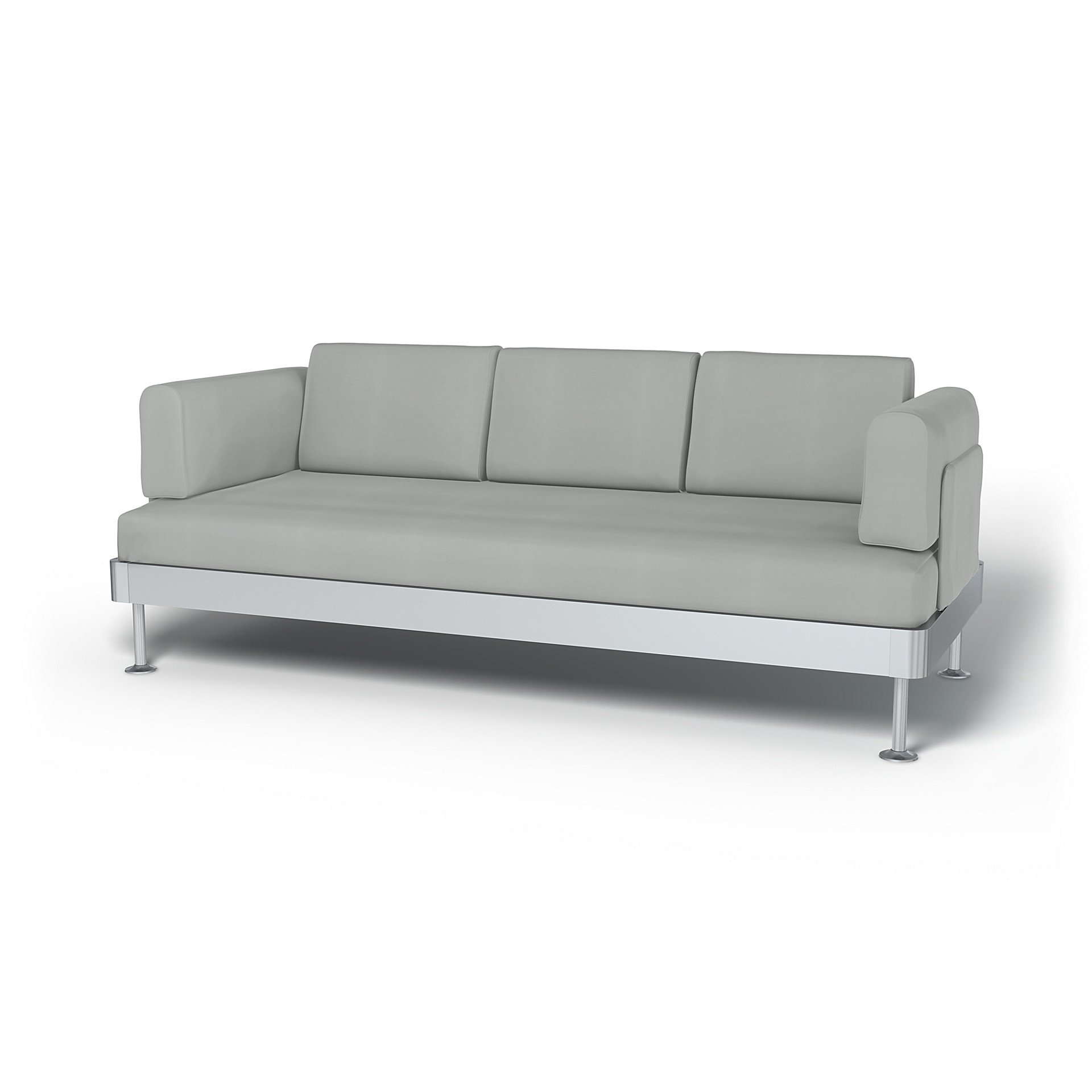 IKEA - Delaktig 3 Seater Sofa Cover, Silver Grey, Cotton - Bemz