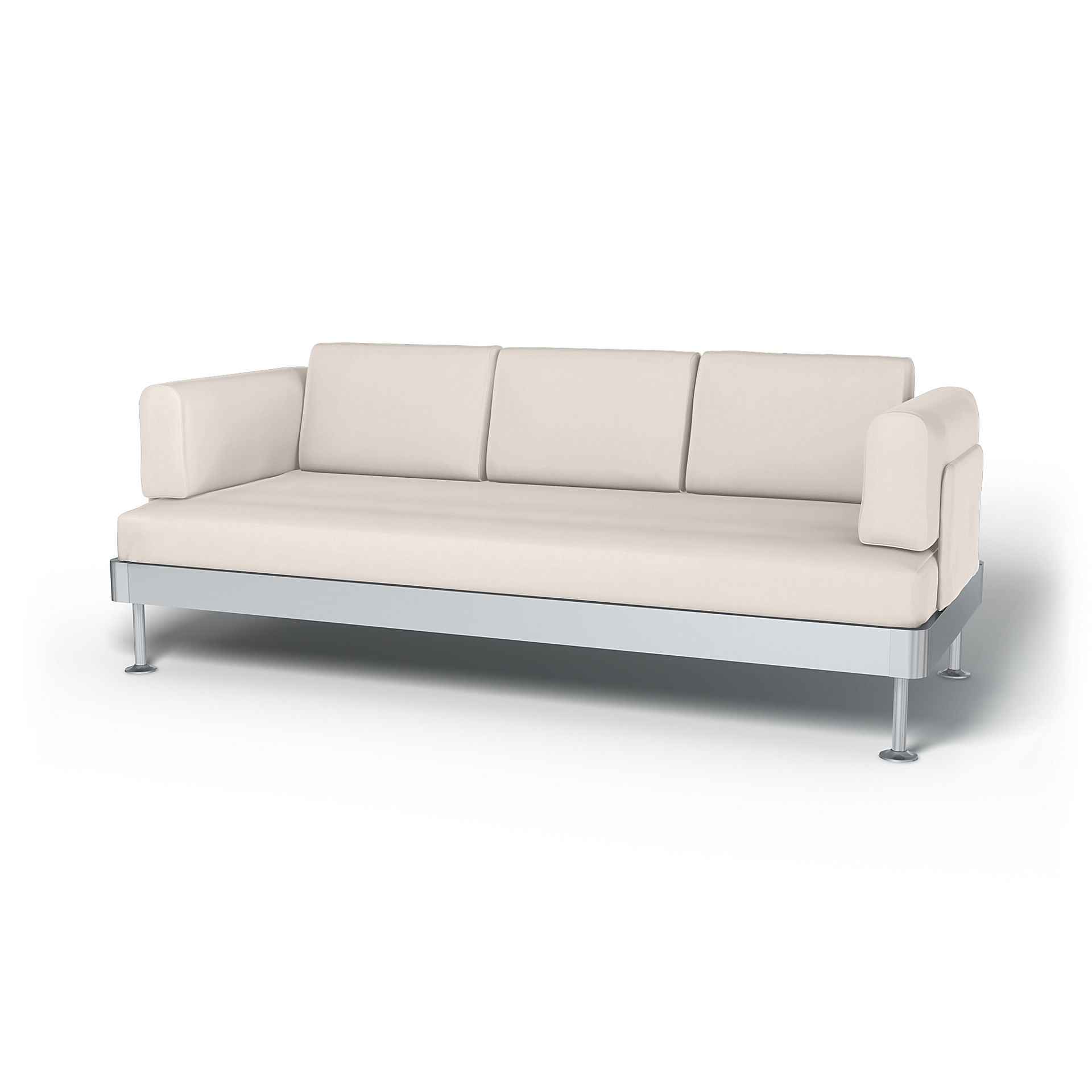 IKEA - Delaktig 3 Seater Sofa Cover, Soft White, Cotton - Bemz