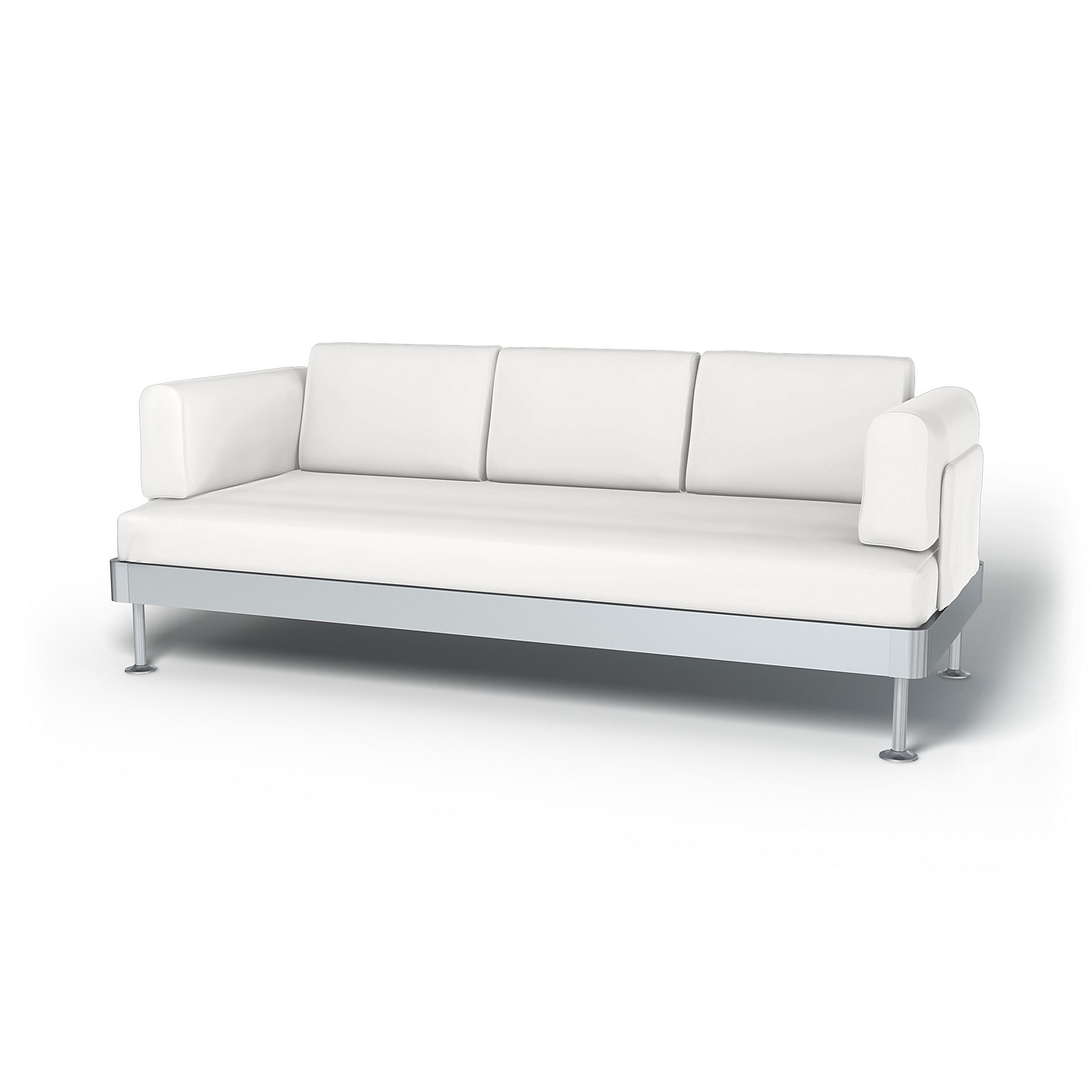 IKEA - Överdrag till Delaktig 3-sitssoffa, Absolute White, Bomull - Bemz