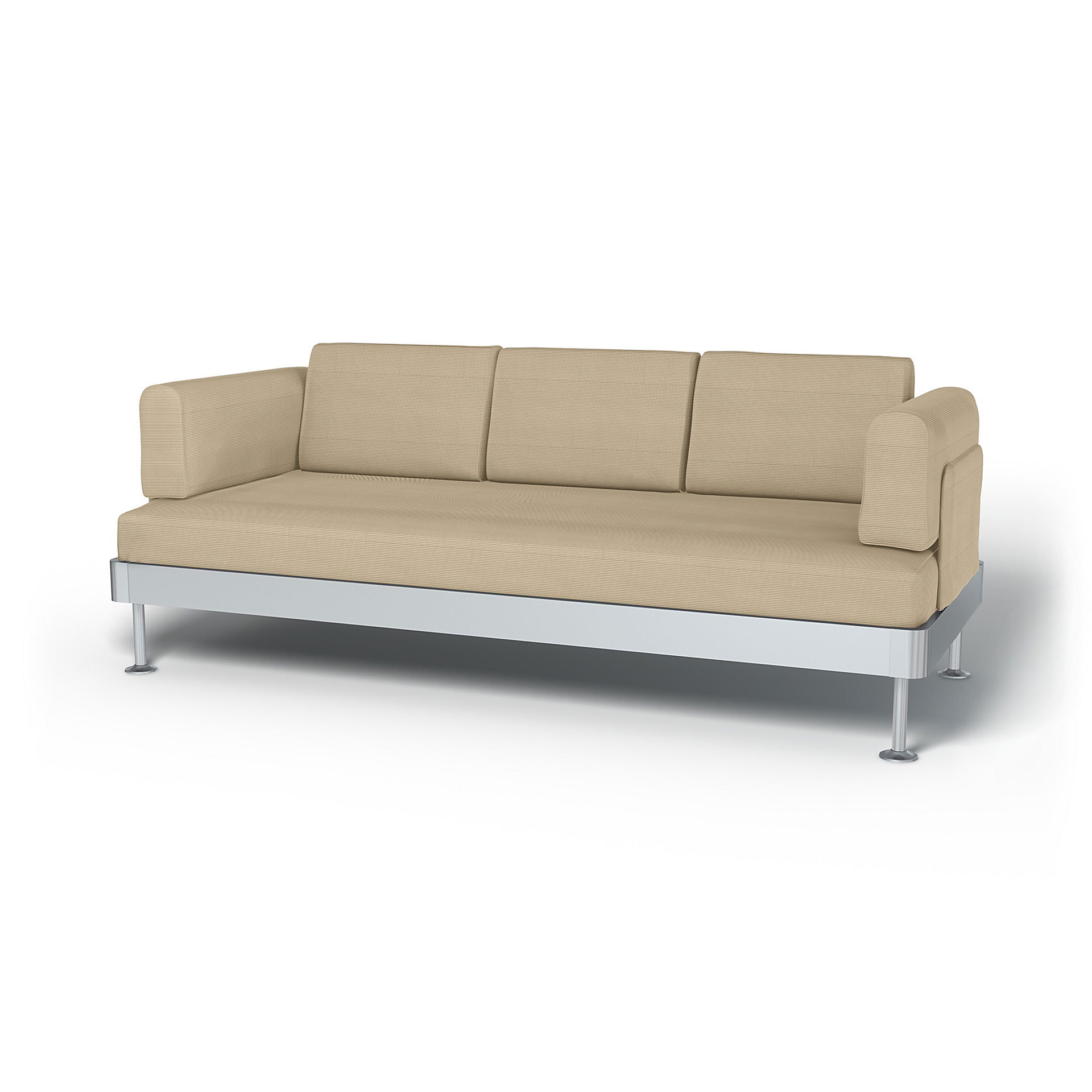 IKEA - Delaktig 3 Seater Sofa Cover, Oyster Grey, Corduroy - Bemz