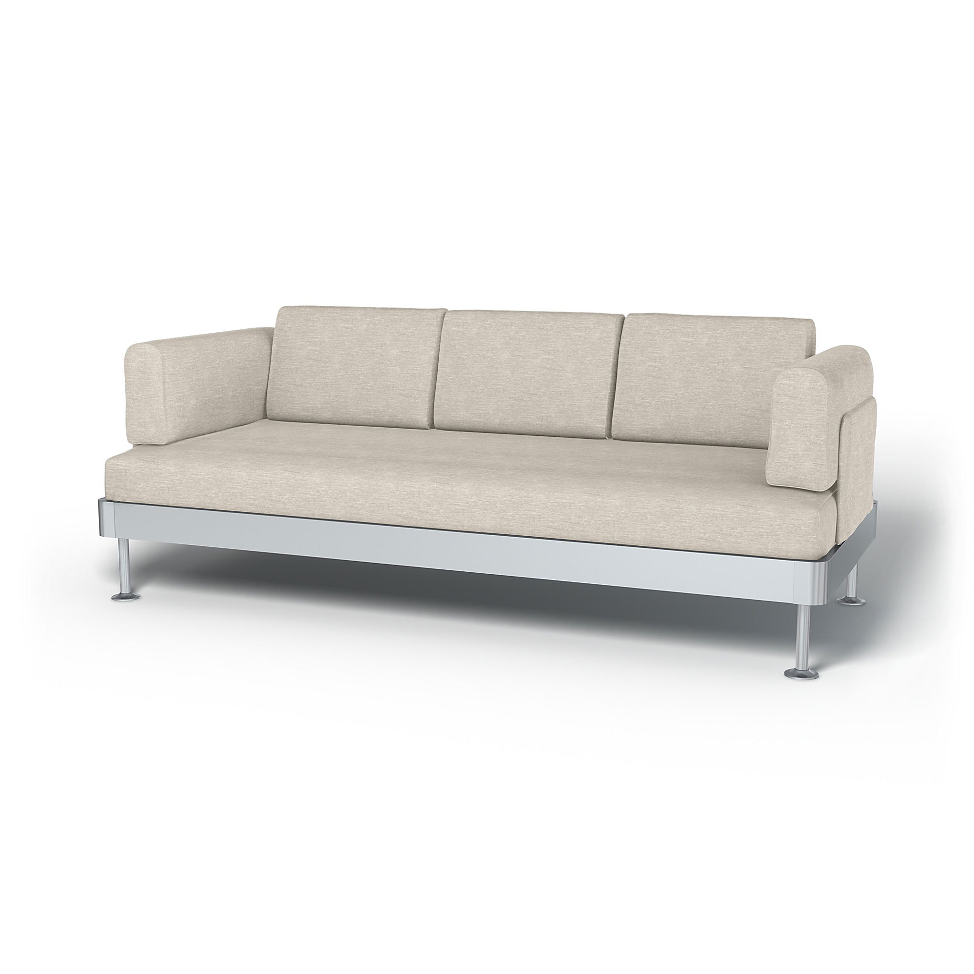 IKEA - Delaktig 3 Seater Sofa Cover, Natural White, Velvet - Bemz