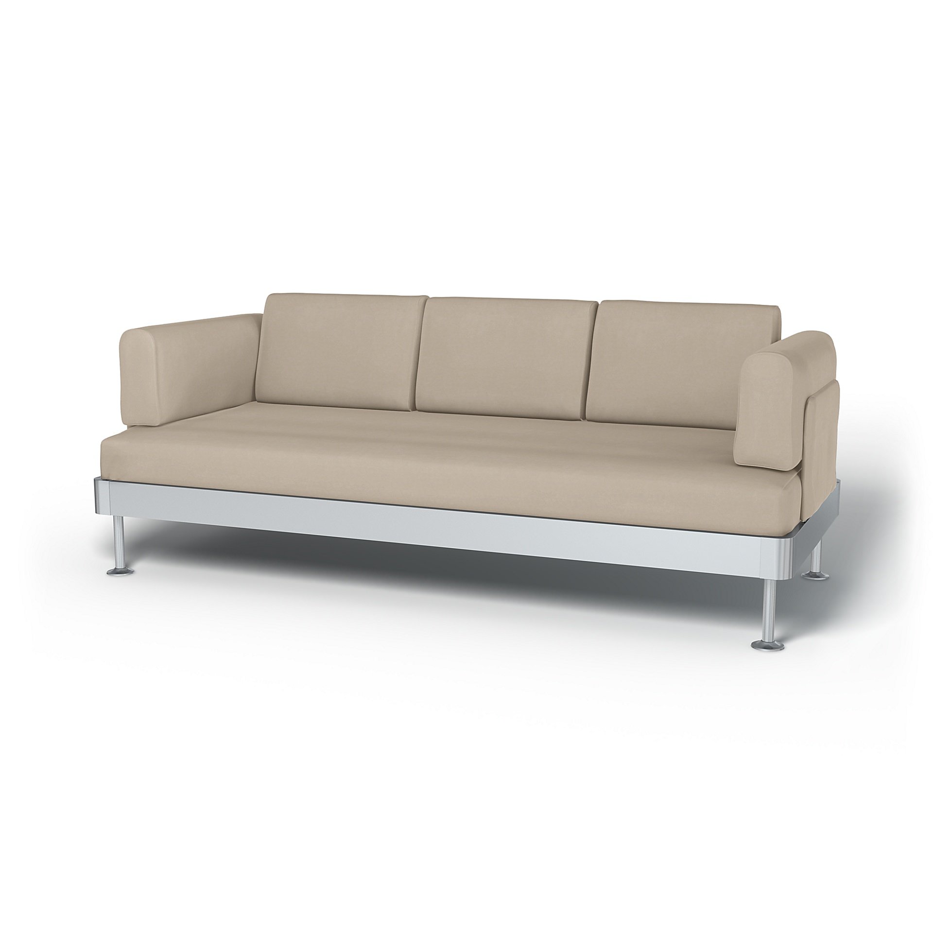 IKEA - Delaktig 3 Seater Sofa Cover, Feather, Velvet - Bemz