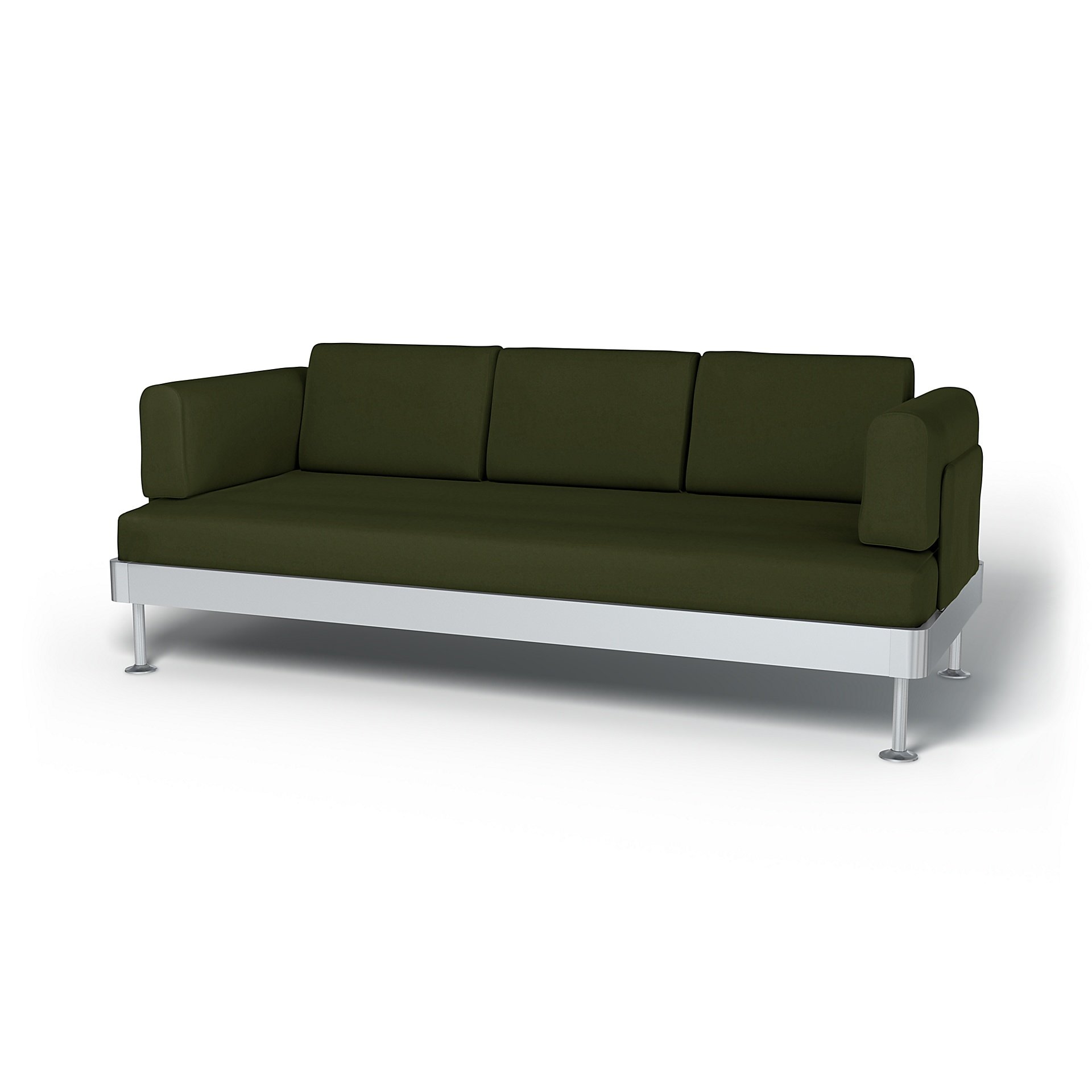IKEA - Delaktig 3 Seater Sofa Cover, Moss, Velvet - Bemz