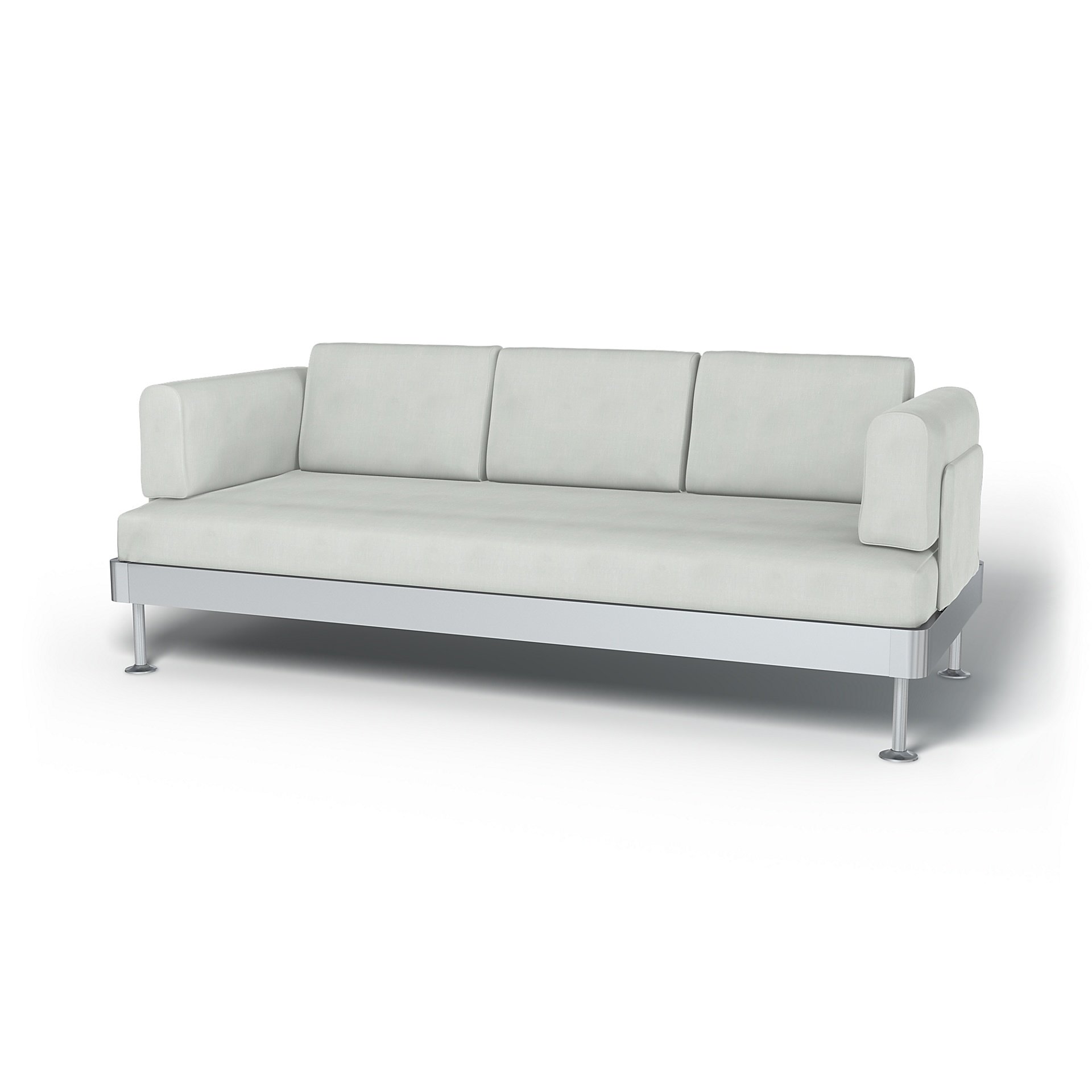 IKEA - Delaktig 3 Seater Sofa Cover, Silver Grey, Linen - Bemz