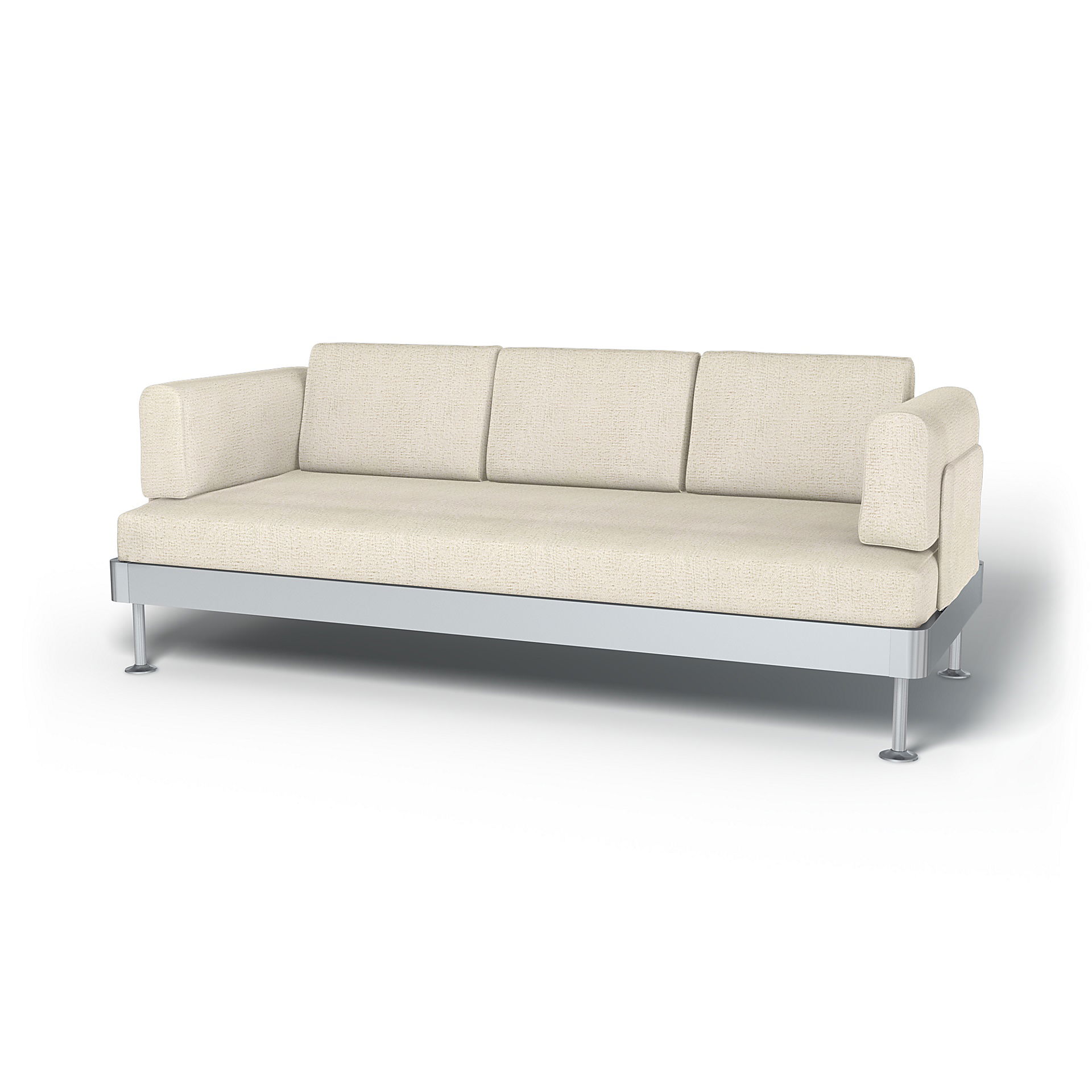 IKEA - Överdrag till Delaktig 3-sitssoffa, Ecru, BOUCLÉ & TEXTUR - Bemz