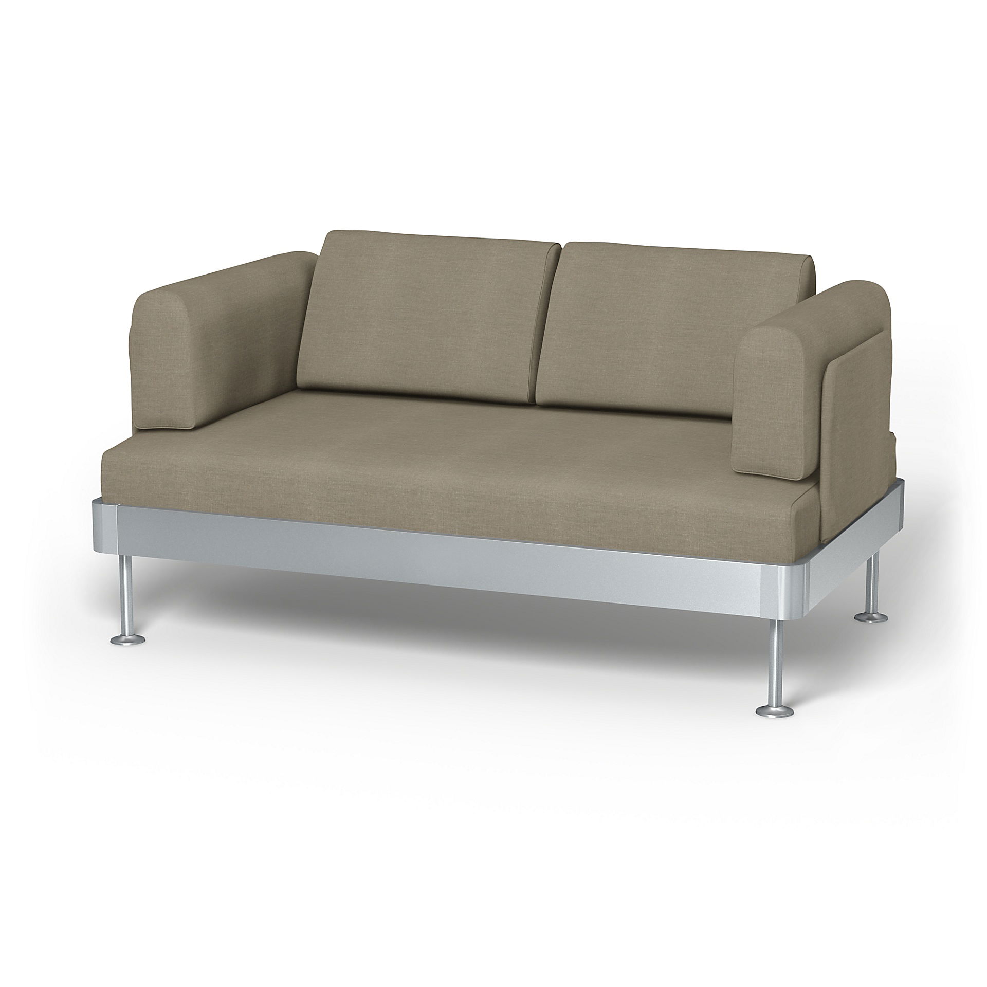 IKEA - Överdrag till Delaktig 2-sitssoffa, Natural, Linne - Bemz