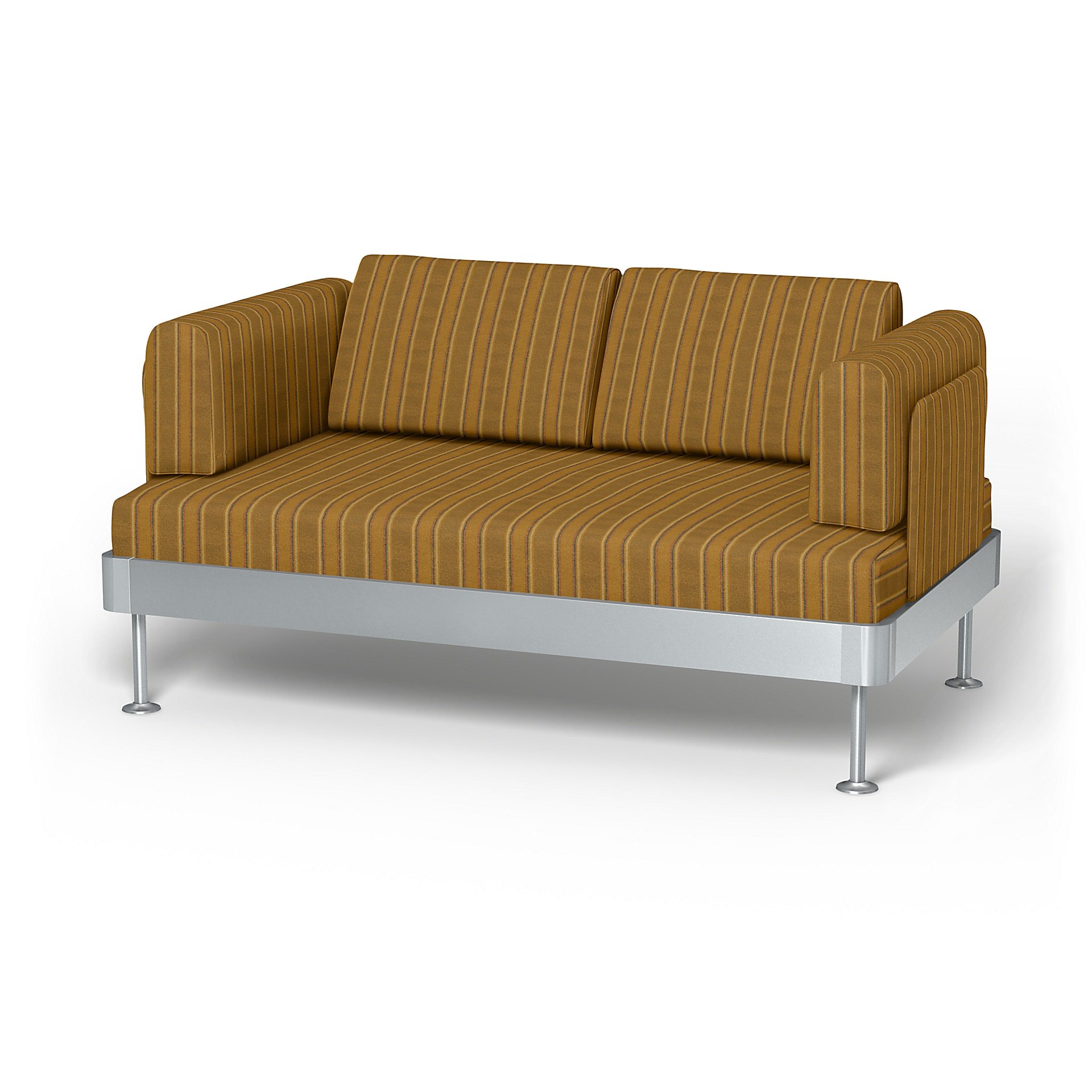 IKEA - Delaktig 2 Seater Sofa Cover, Mustard Stripe, Cotton - Bemz
