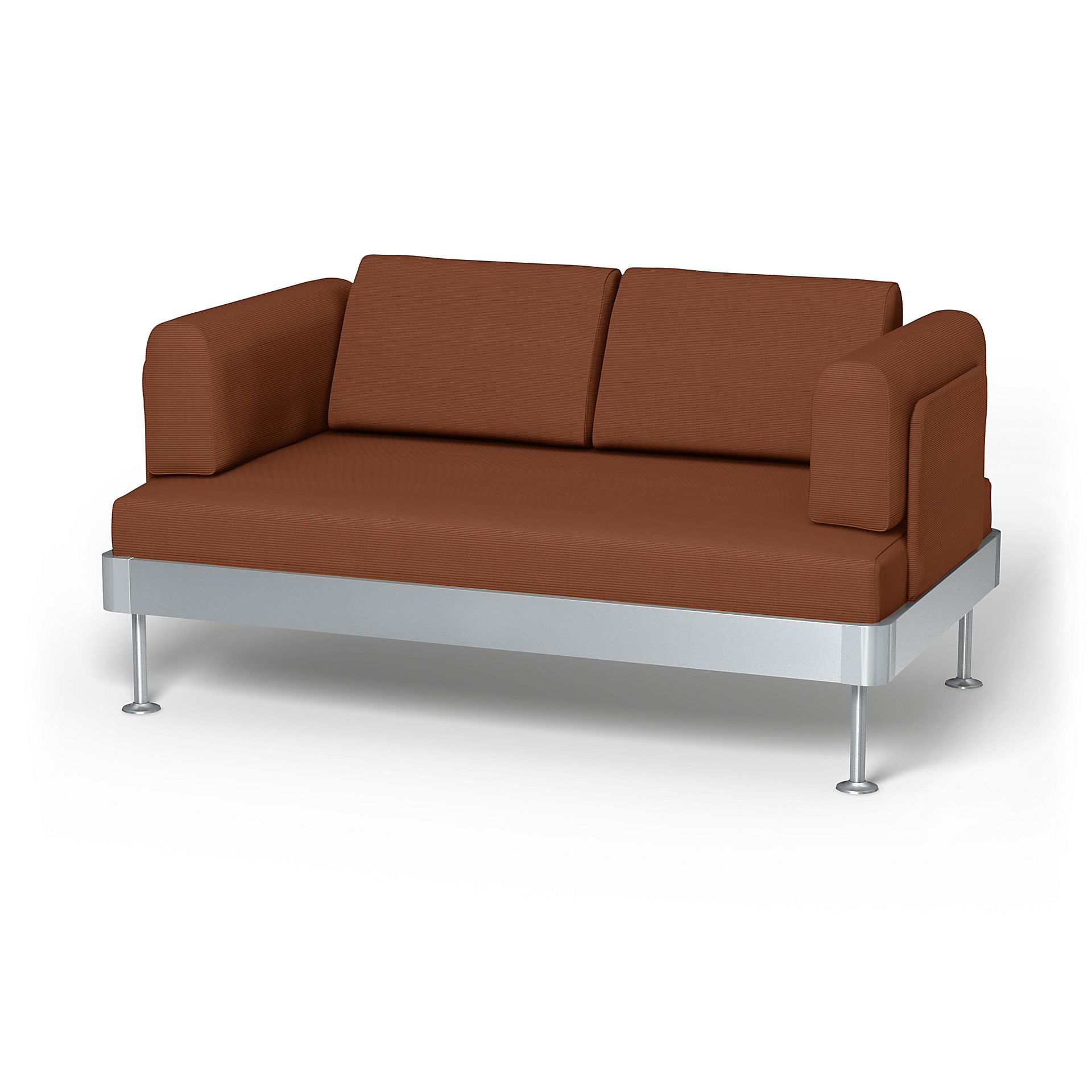 IKEA - Delaktig 2 Seater Sofa Cover, Rustic Rouge, Corduroy - Bemz