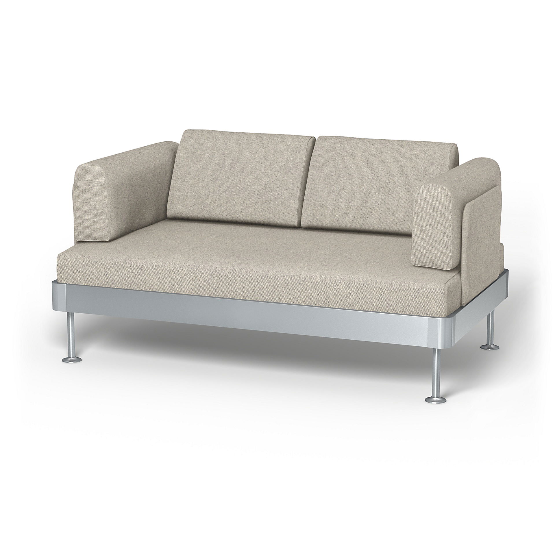 IKEA - Överdrag till Delaktig 2-sitssoffa, Silver Grey, Bomull - Bemz