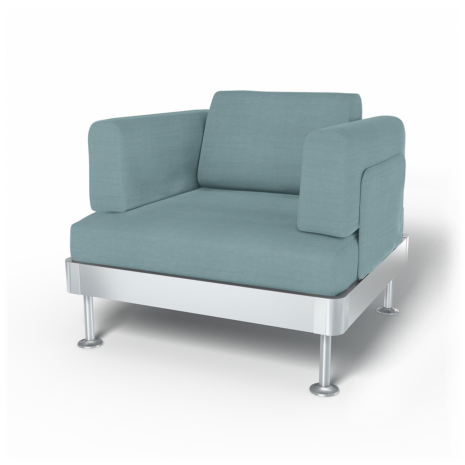 IKEA - Bezug für Sesselgestell Delaktig, Dusty Blue, Leinen - Bemz